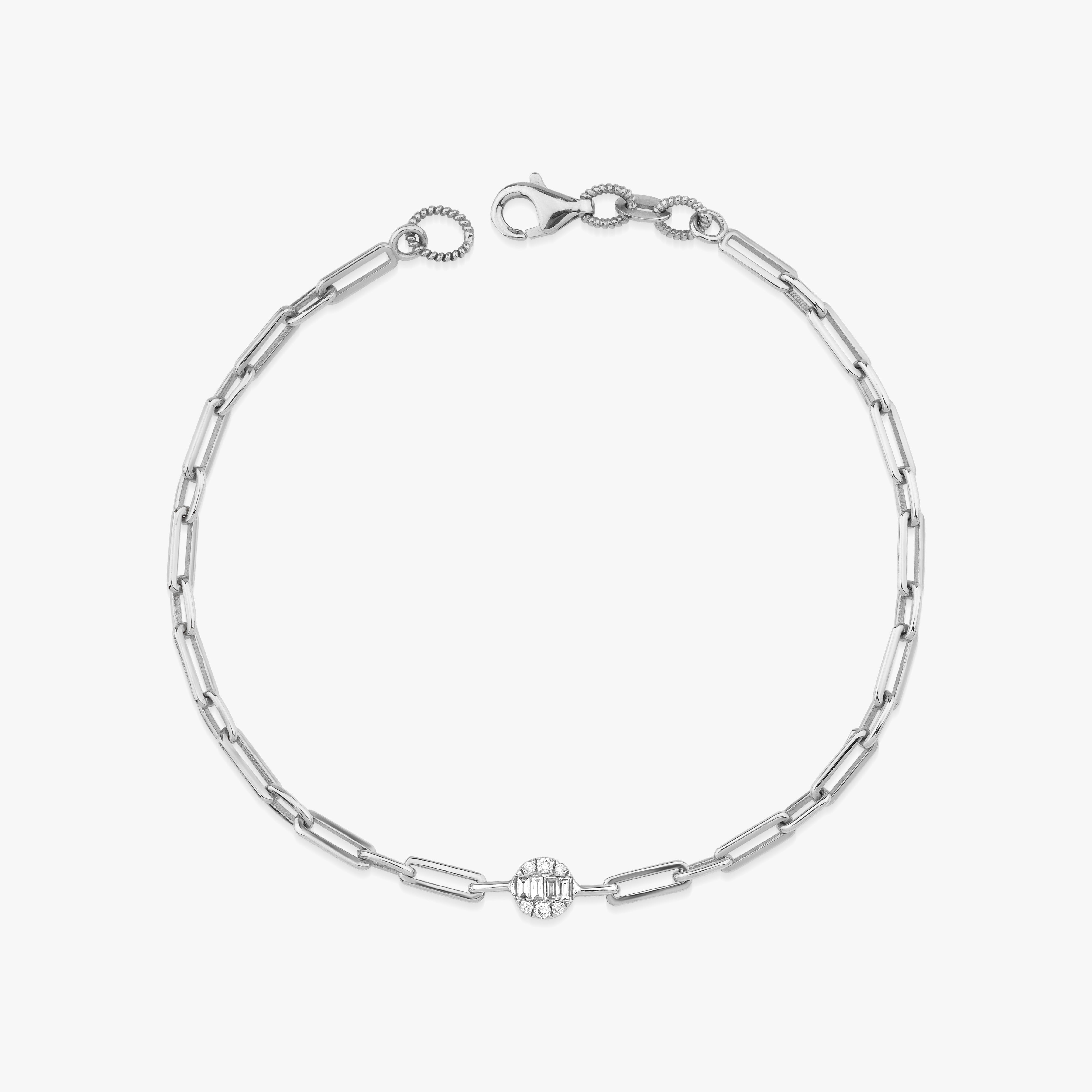 Minimal Diamond Circle Shaped Bracelet in 14K Gold
