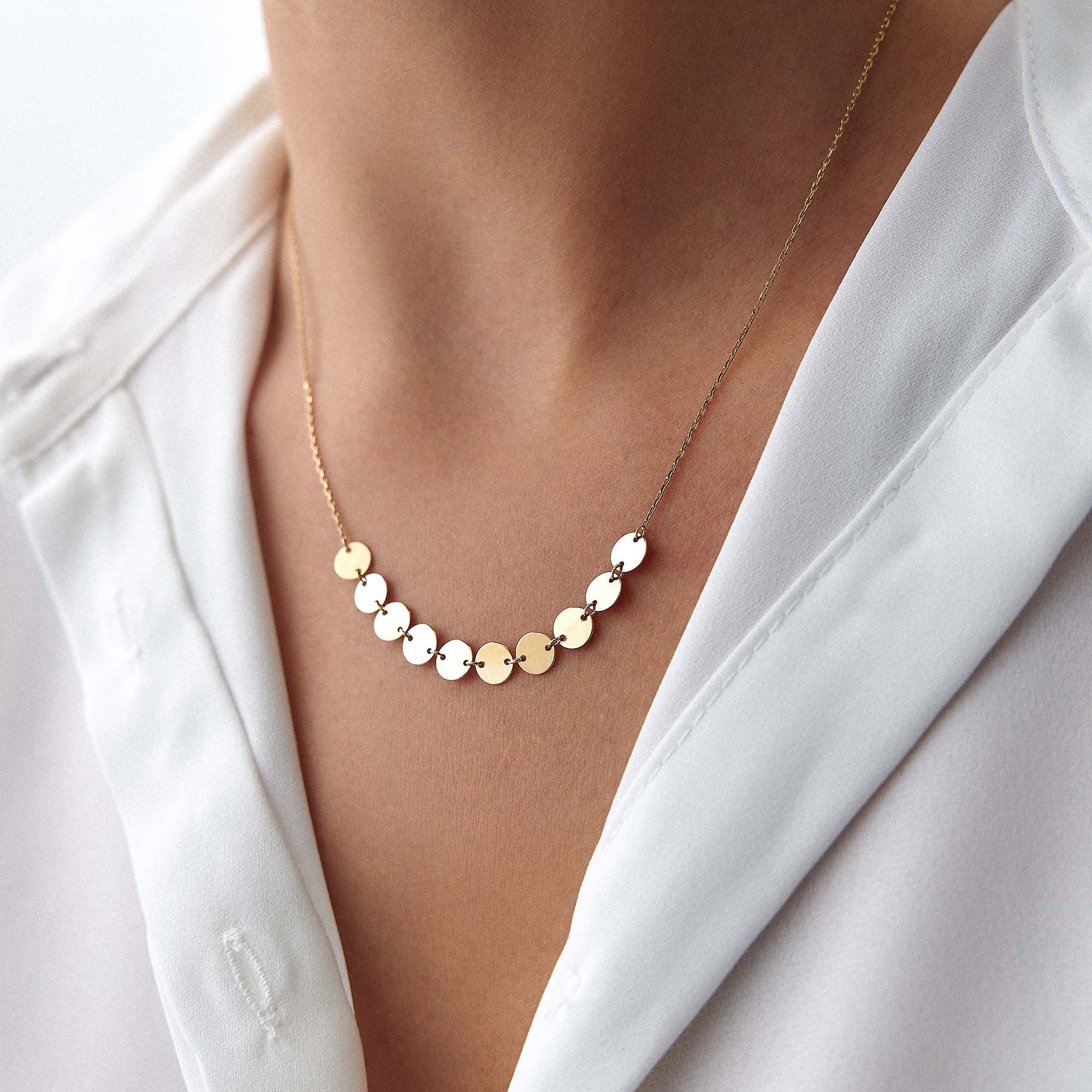 Circle Layering Necklace in 14K Gold