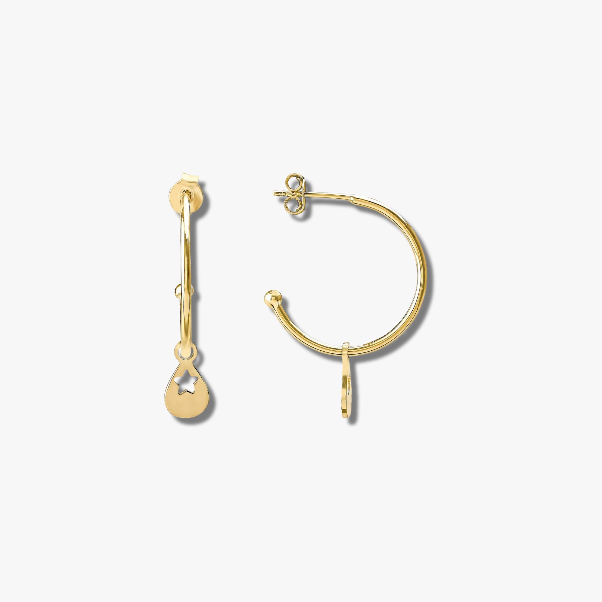 Celestial Drop Earrings in 14K Gold