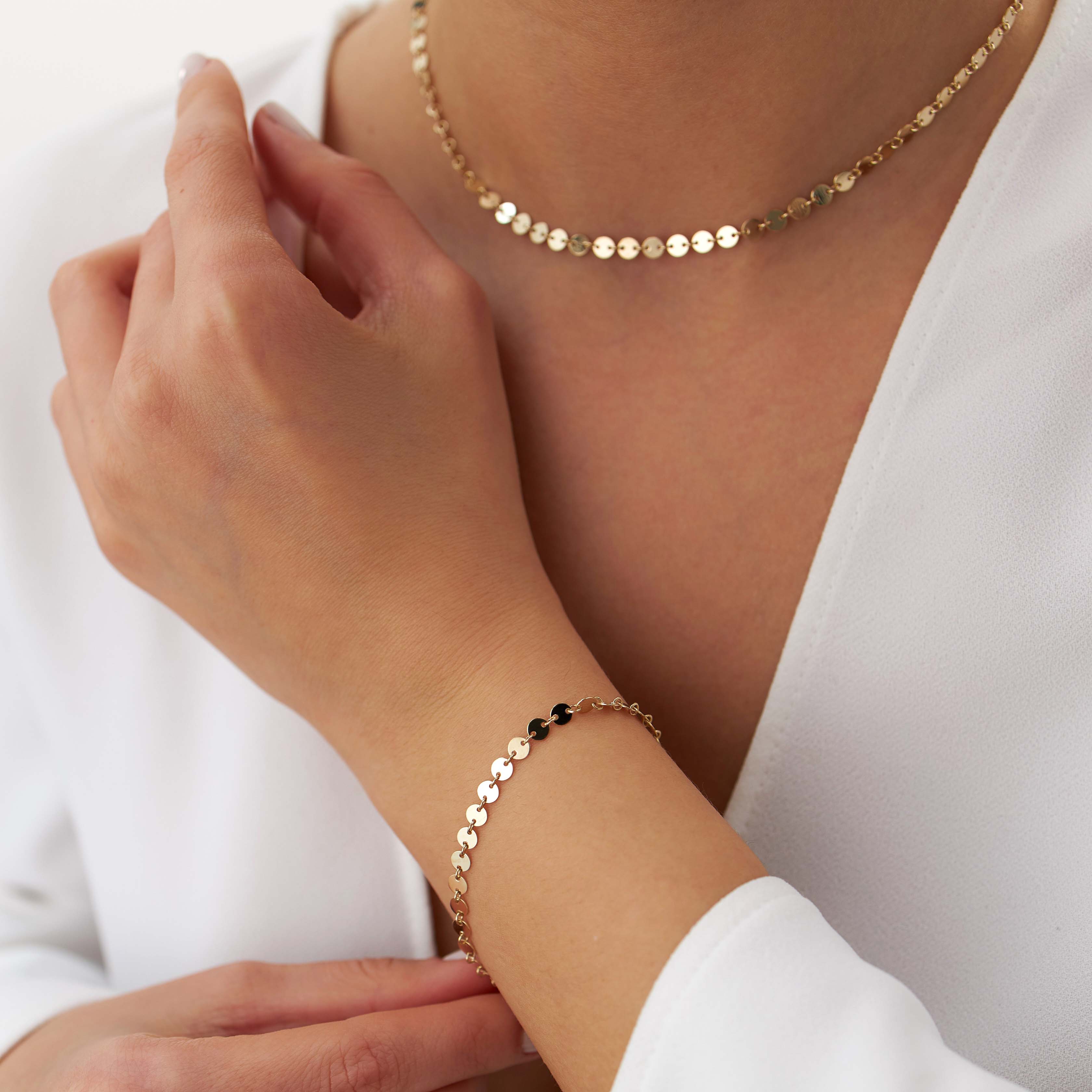 Circle Chain Bracelet in 14K Gold