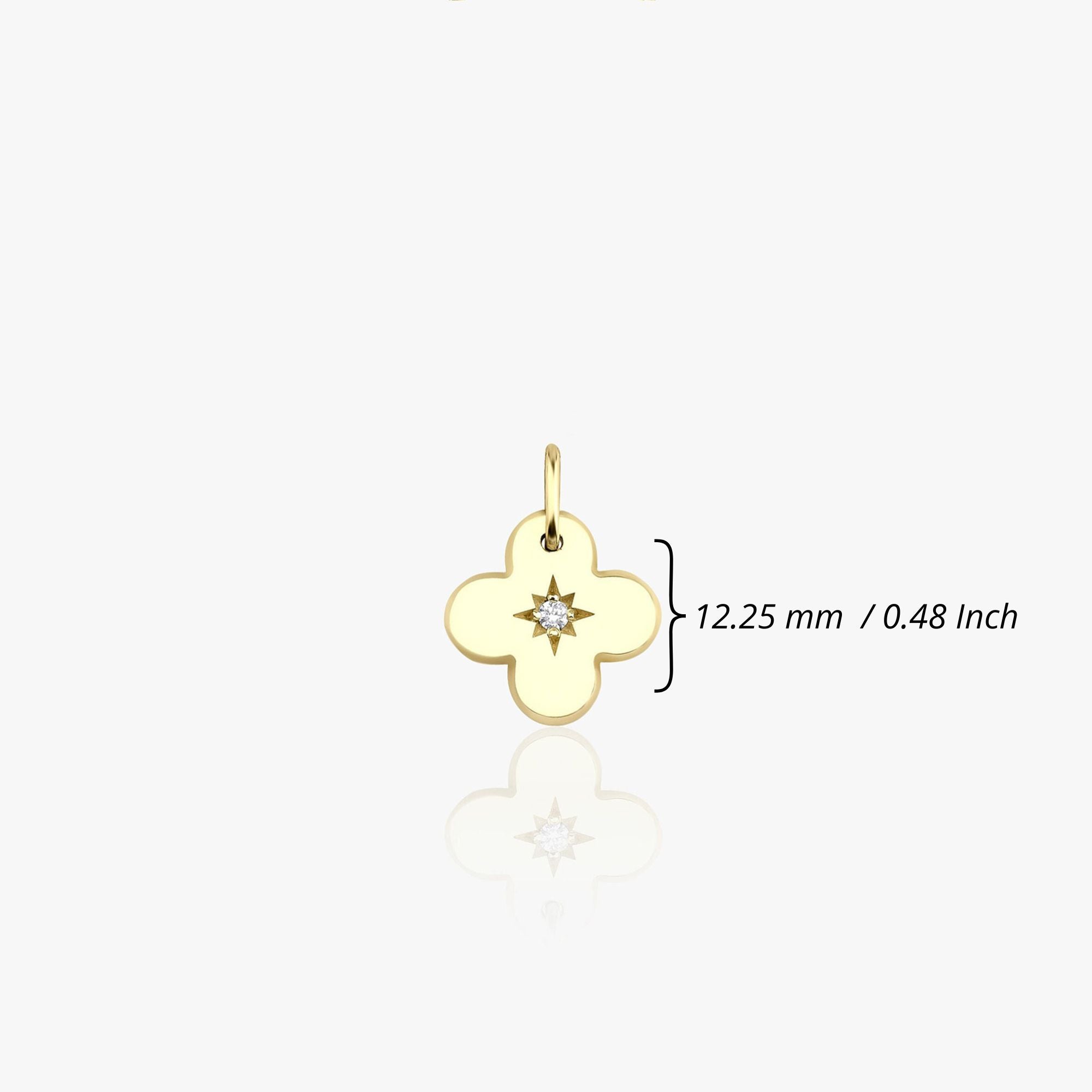 Diamond Clover Charm in 14K Gold