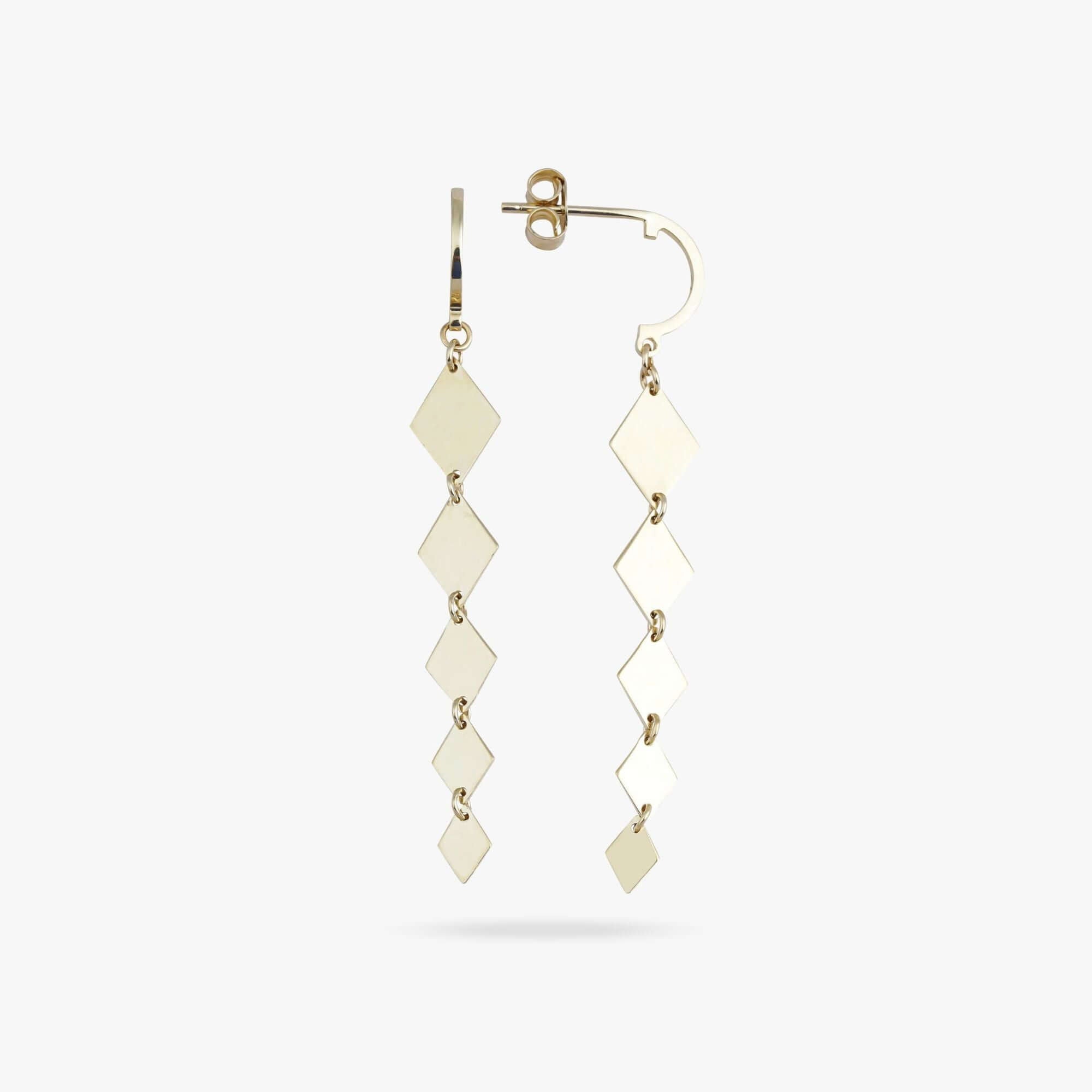 Golden Dangle Earrings in 14K Gold