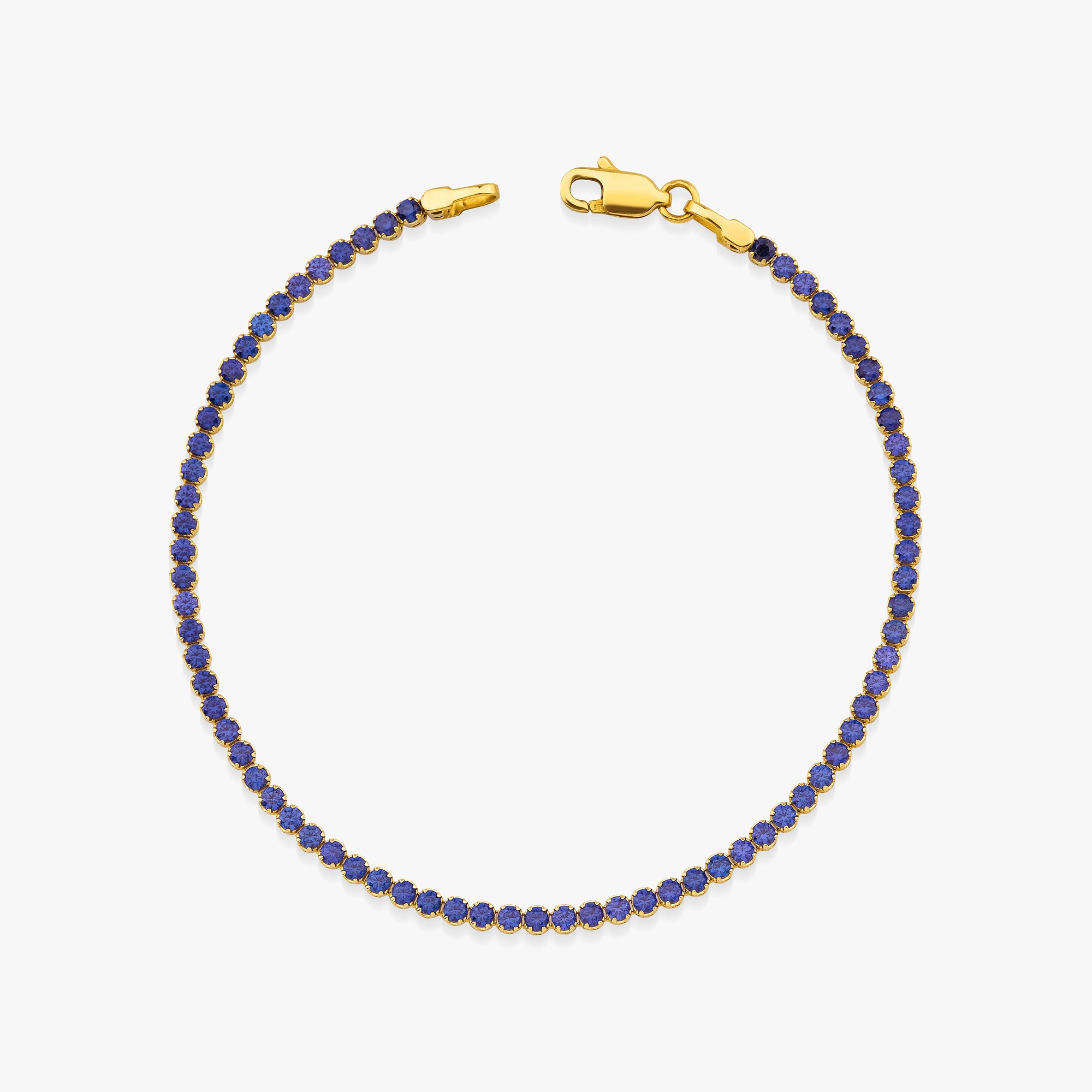 Created Sapphire Tennis Bracelet in 14K Gold