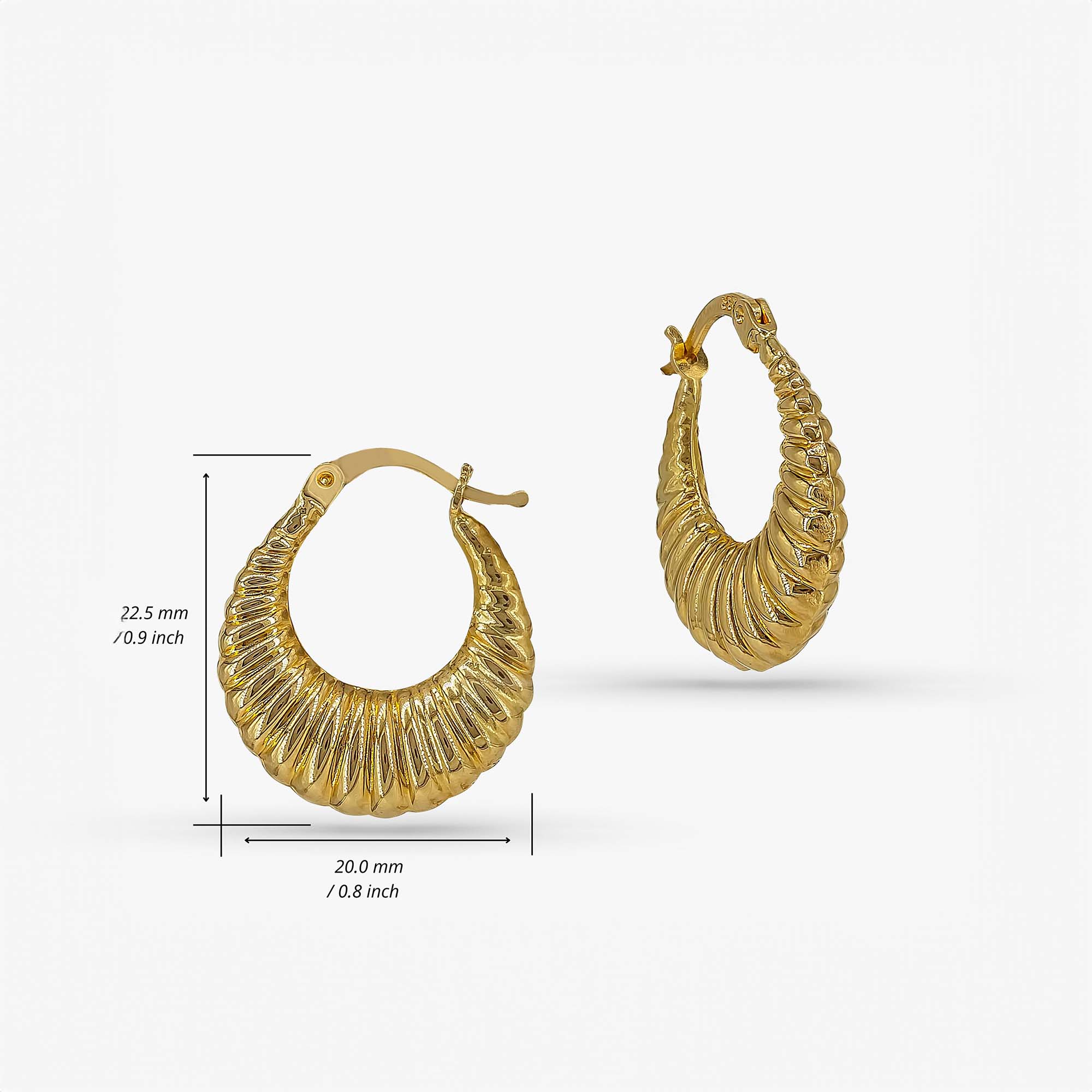 Croissant Hoops in 14K Gold