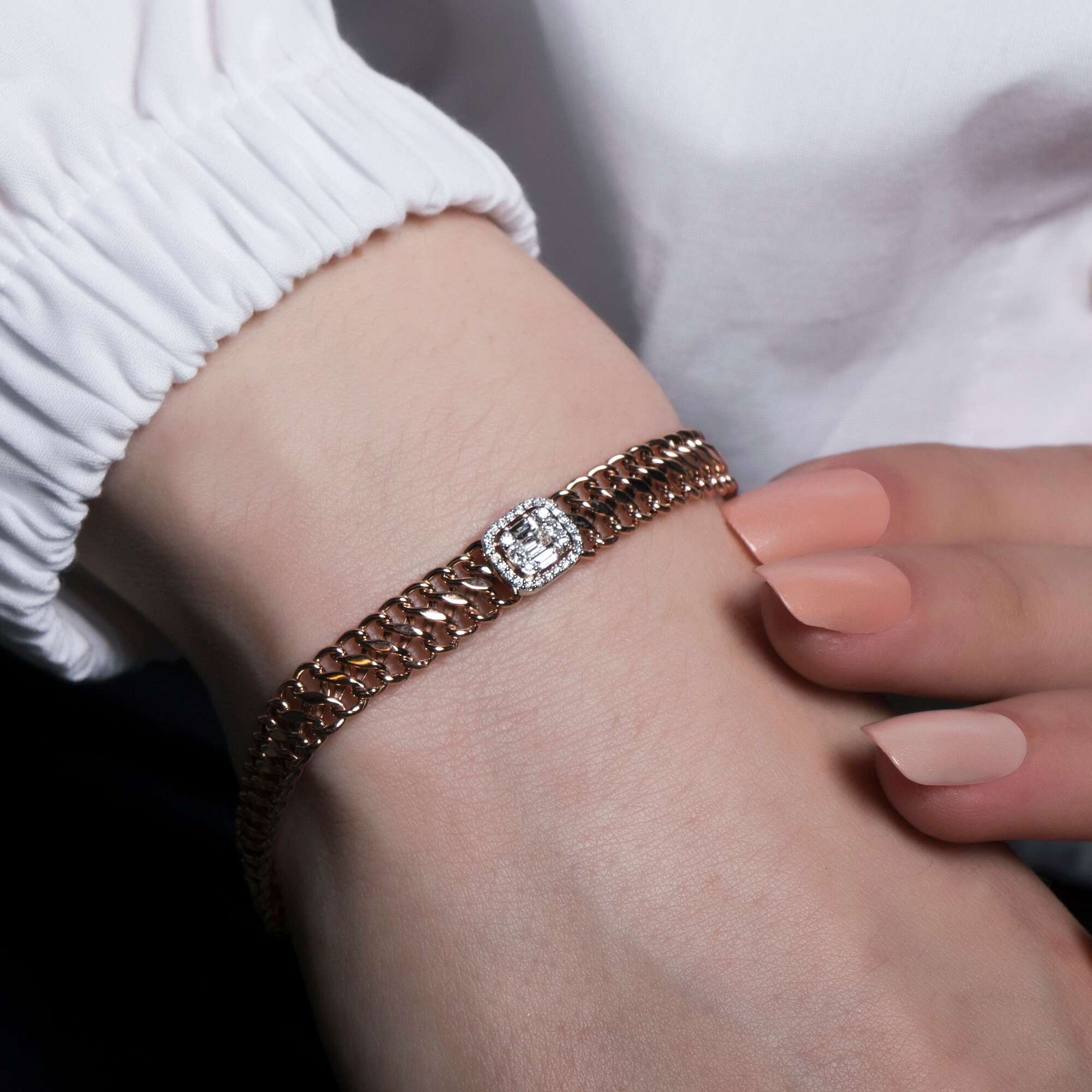 Diamond Chain Bracelet in 14K Gold