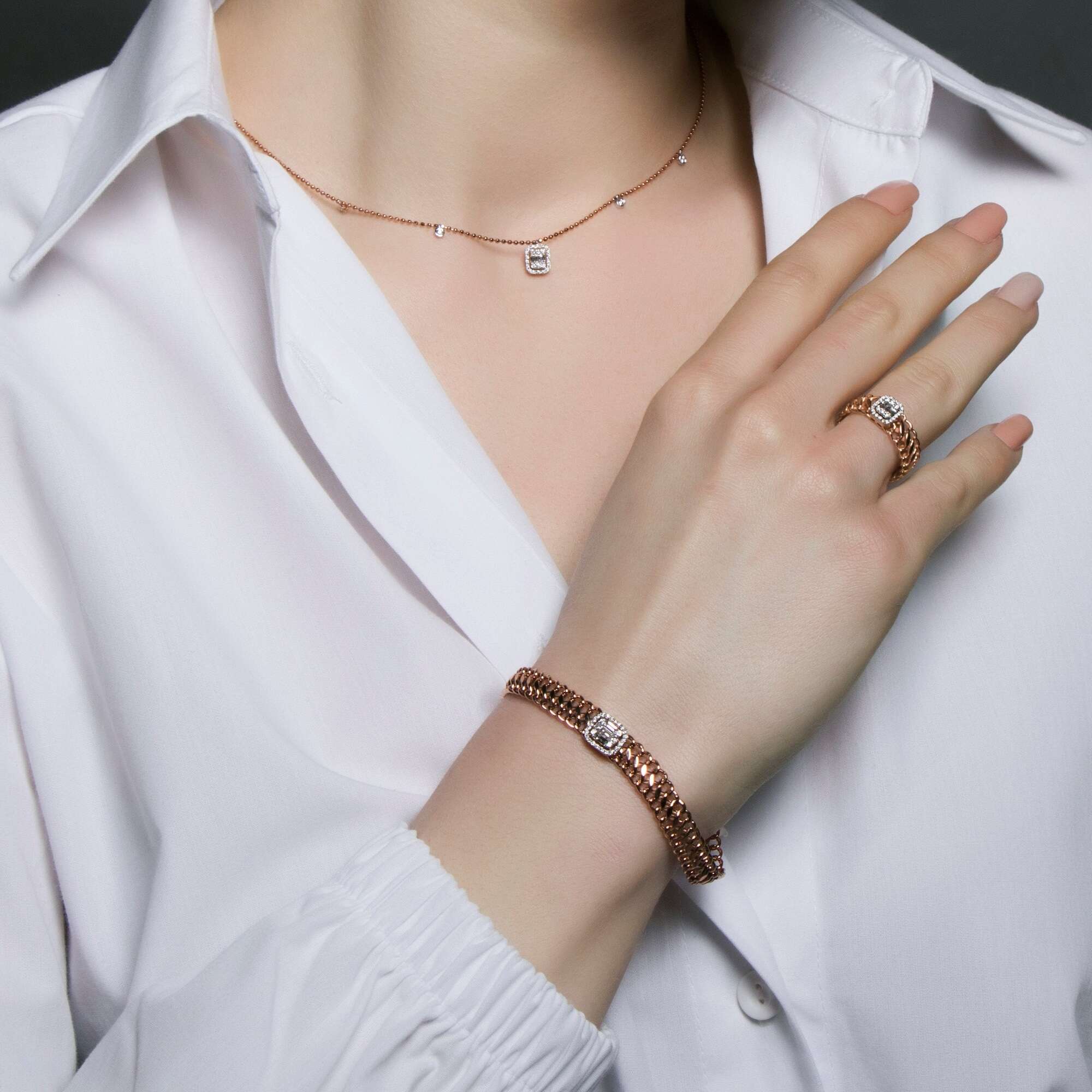 Diamond Chain Bracelet in 14K Gold