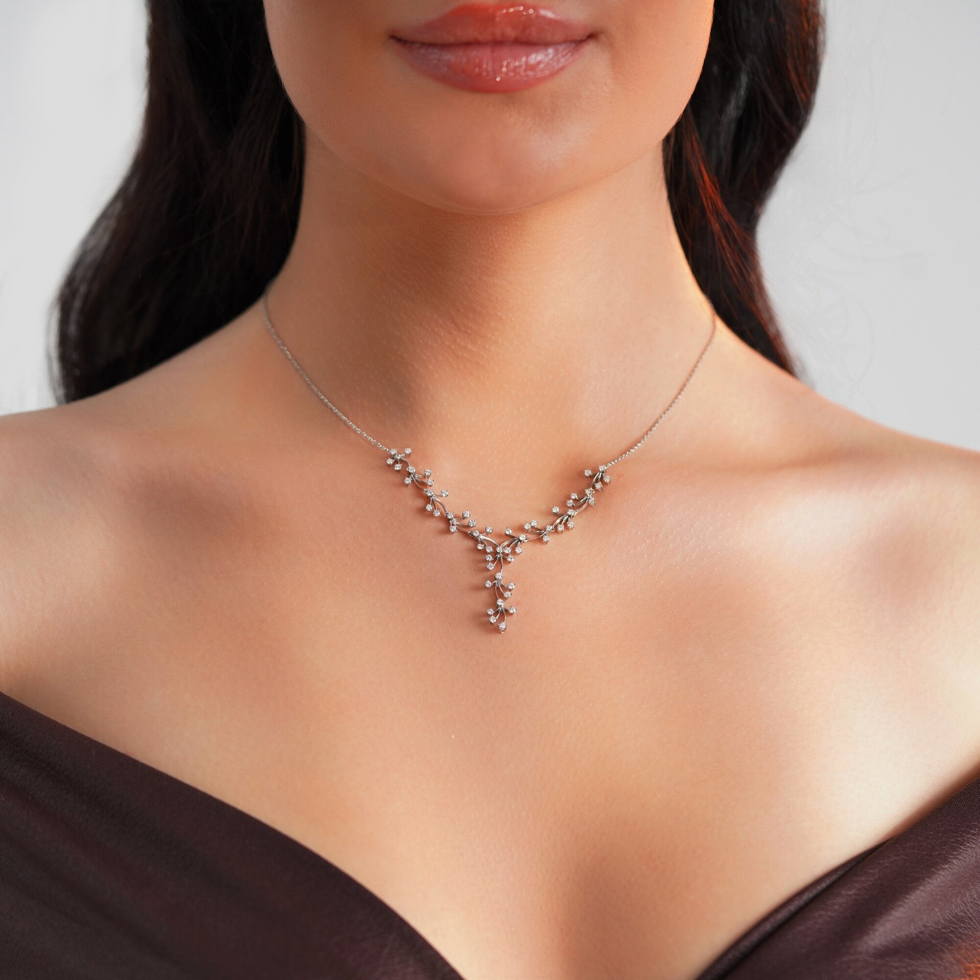Diamond Eternal Branch Necklace in 14K Gold