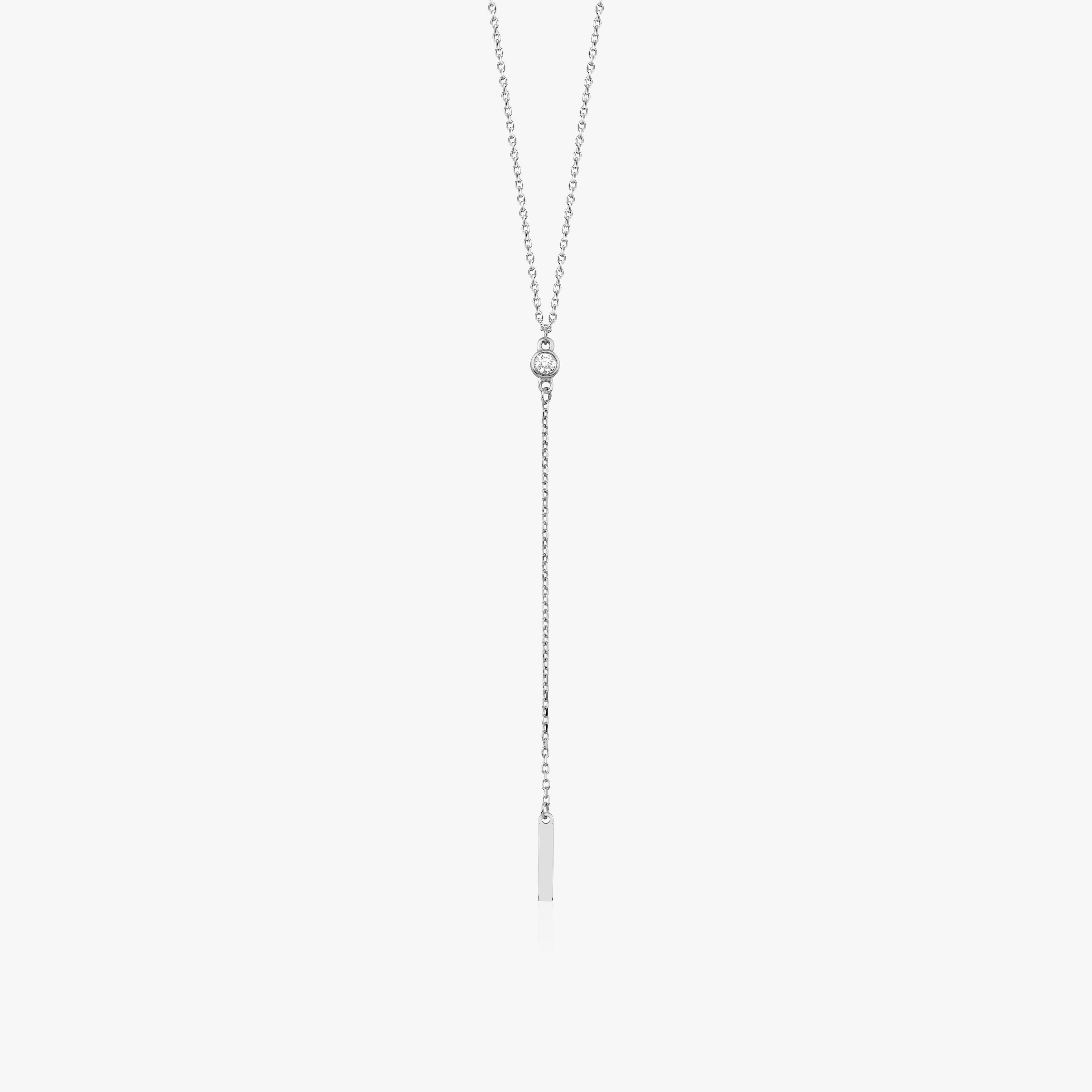 Minimal Diamond Lariat Necklace in 14K Gold