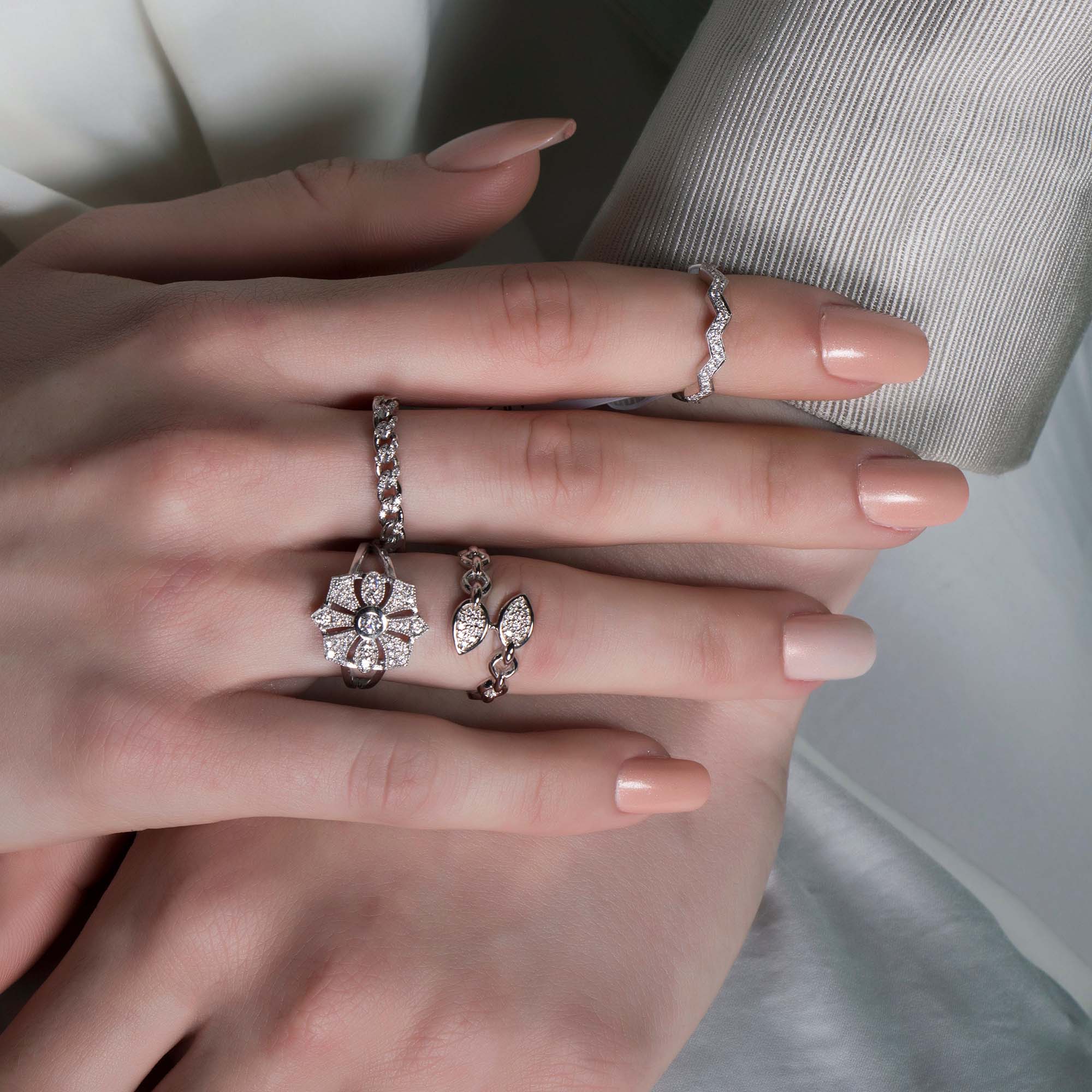 Diamond Cross Ring in 14K Gold