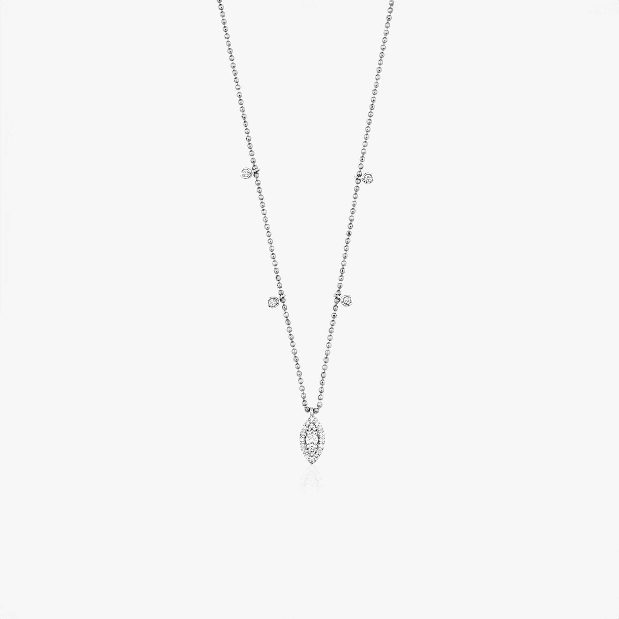Diamond Spear Station Necklace in 14K Gold