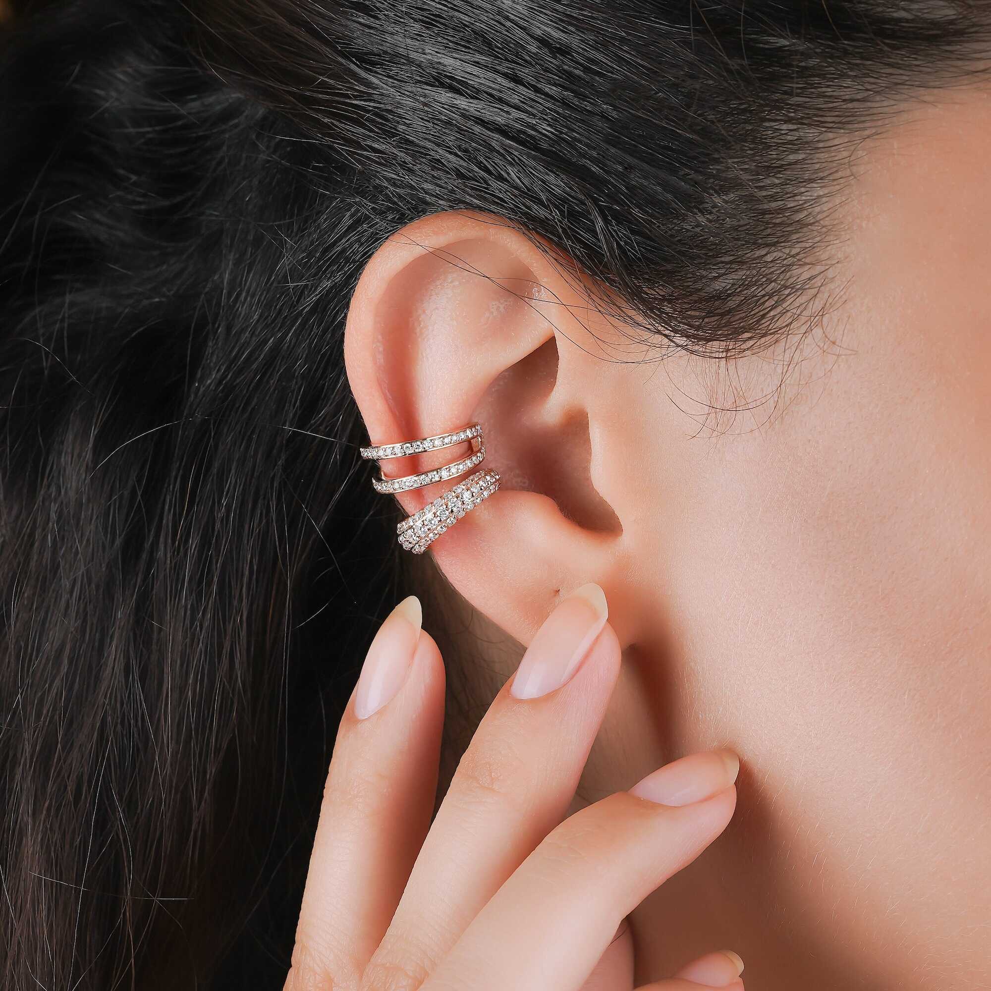 Double Ear Cuff Earring Available in 14K and 18K Gold