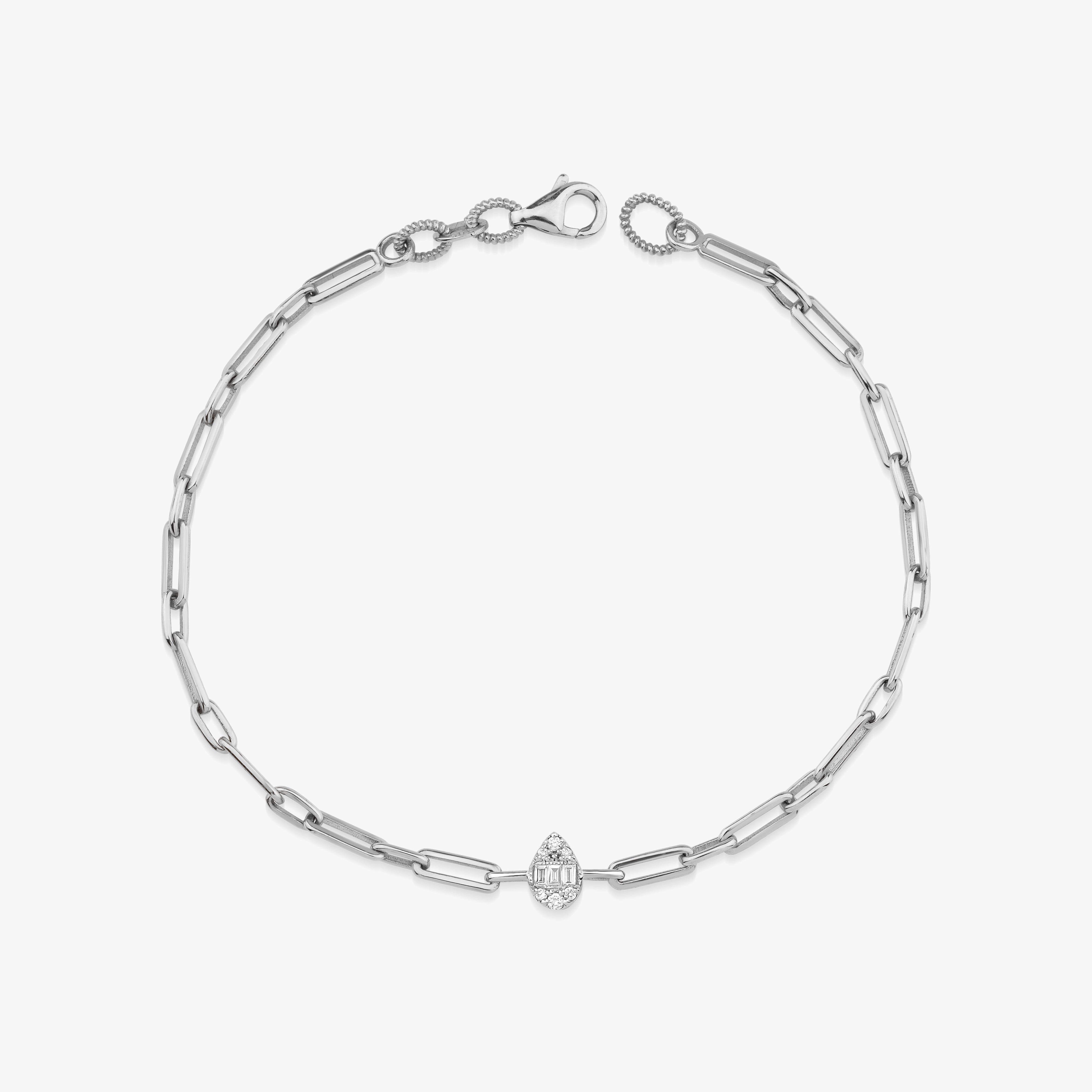 Minimal Diamond Drop Shaped Bracelet in 14K Gold