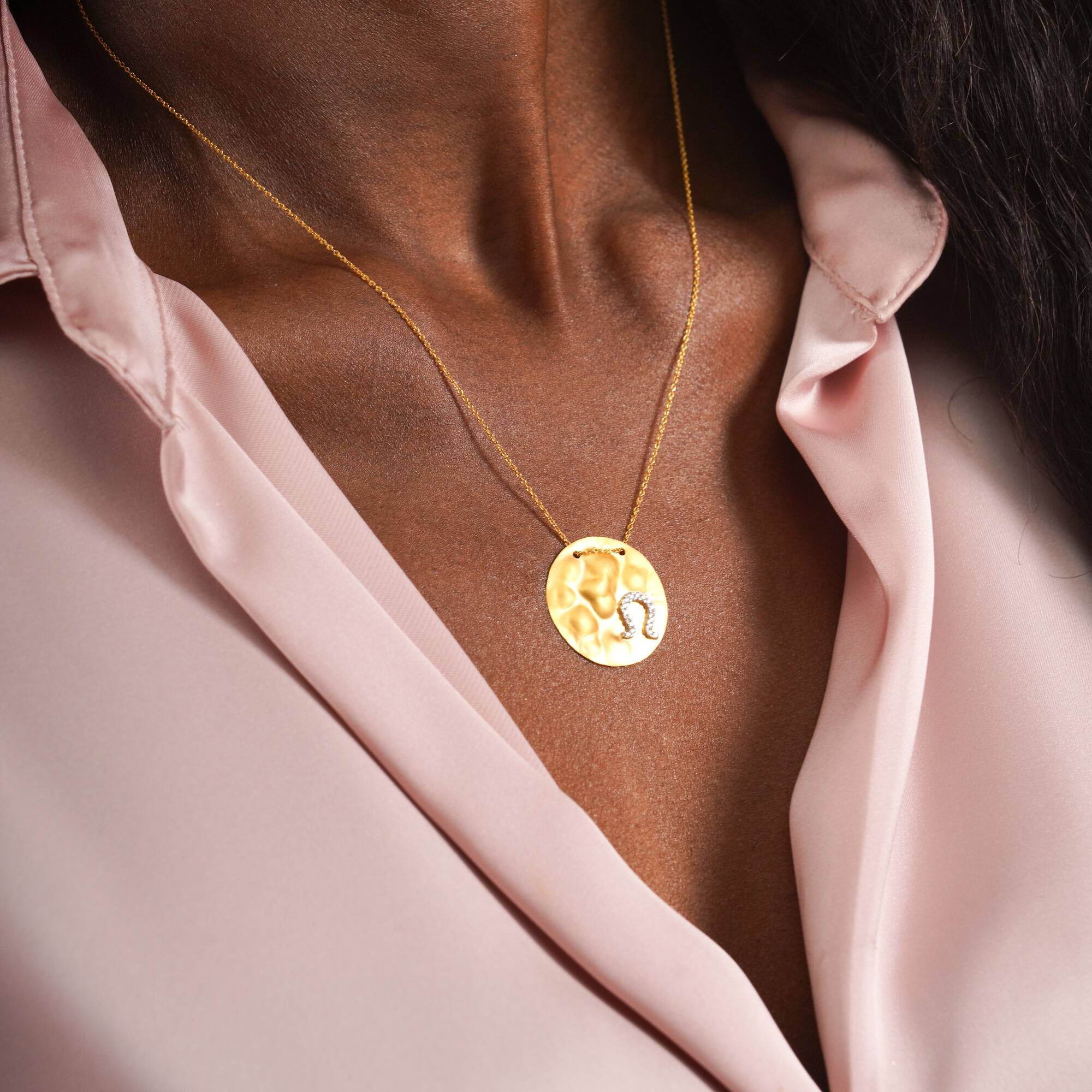 Vintage Hammered Horseshoe Necklace