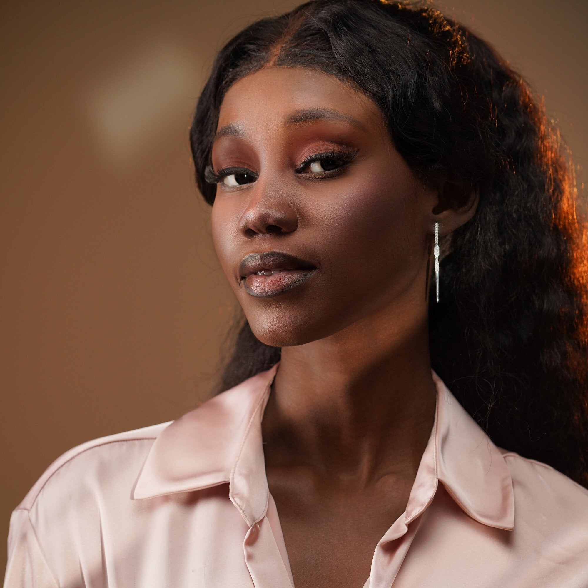 Diamond Long Spike Drop Earrings in 14K Gold