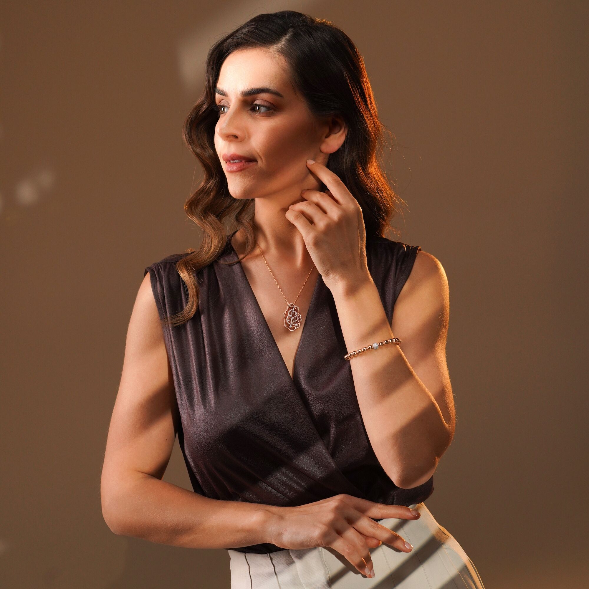 Flexible Diamond Beaded Bracelet