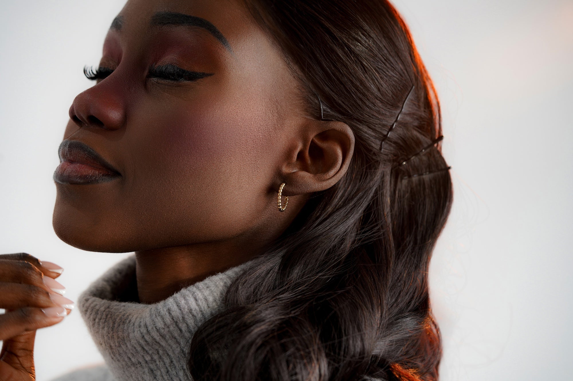 Beaded Hoop Earrings in 14K Gold