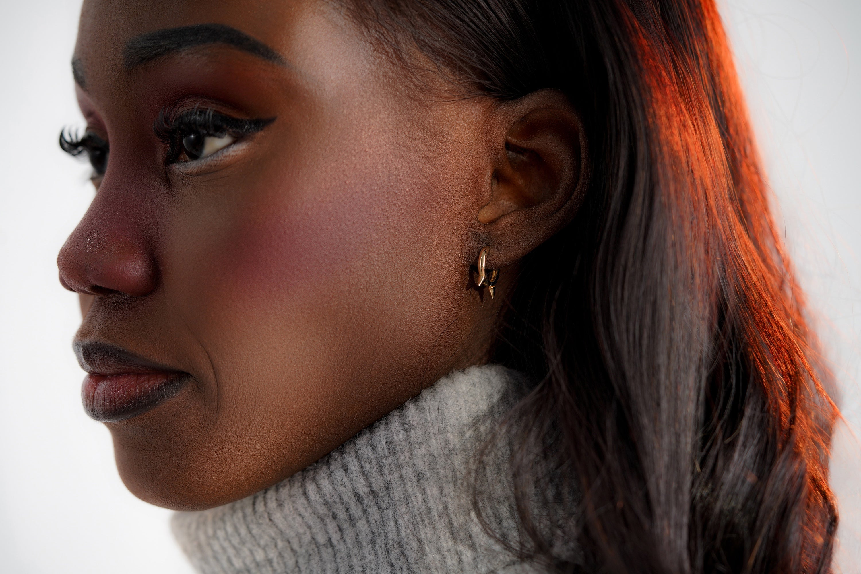 Mini Spike Hoop Earrings in 14K Gold