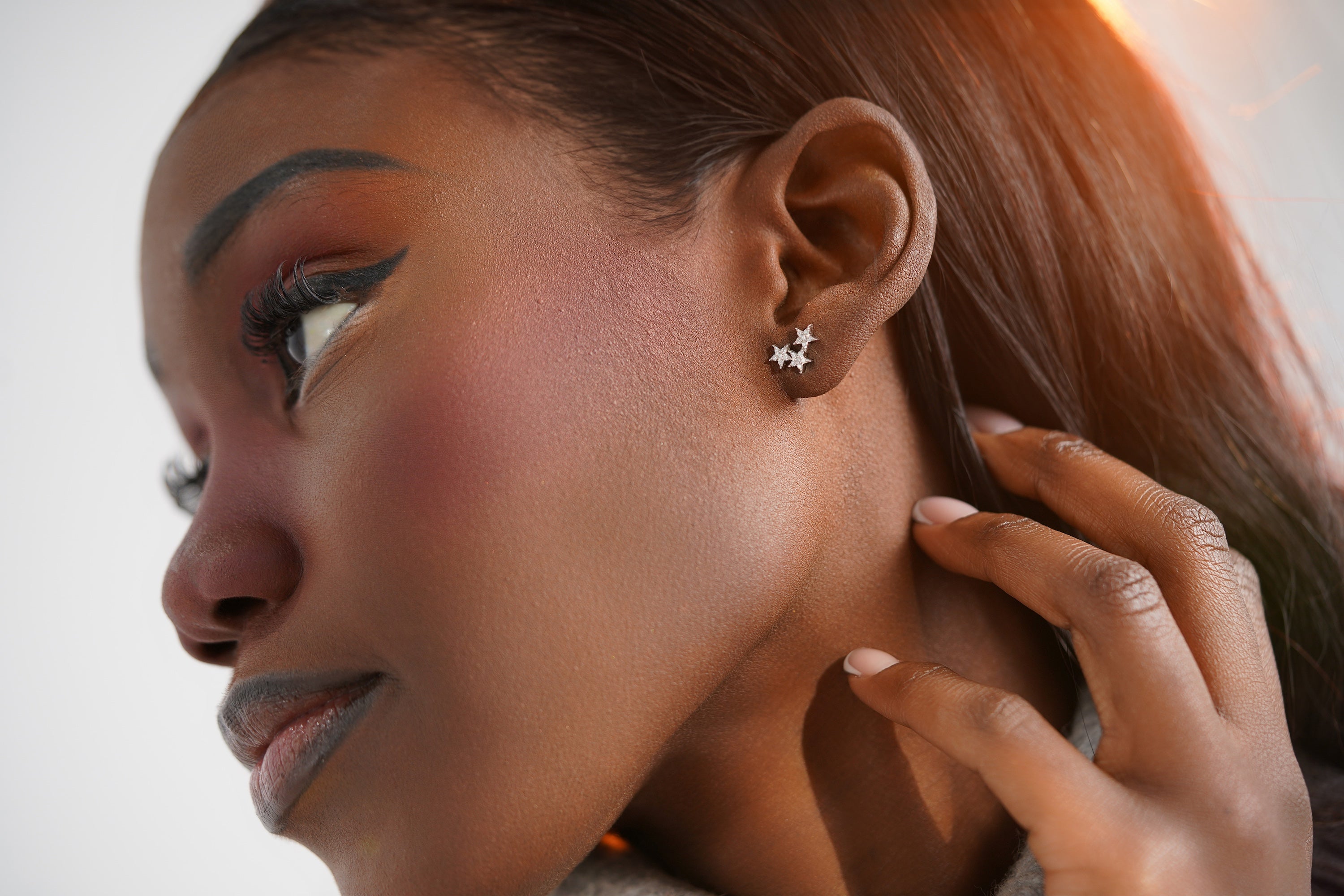 Single Celestial Star Group Stud Available in 14K Gold