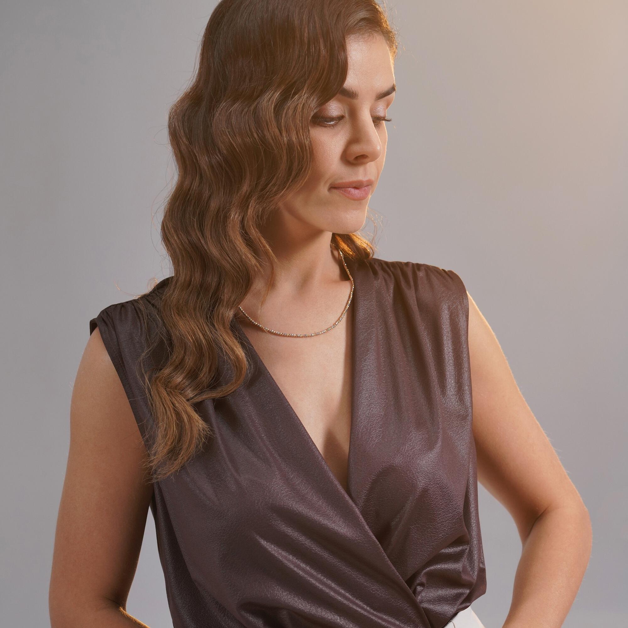 Tricolor Laser Cut Beaded Chain Necklace