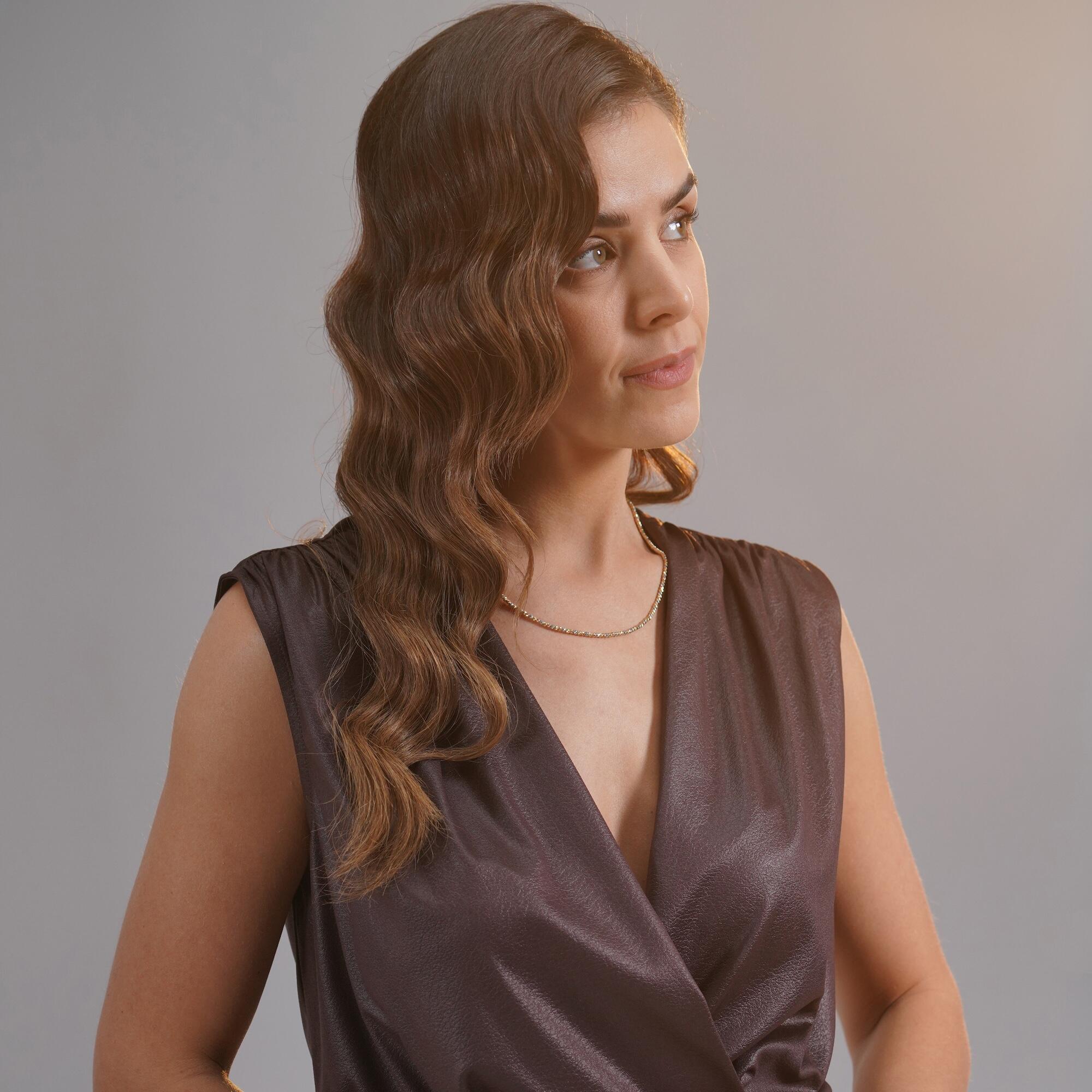 Tricolor Laser Cut Beaded Chain Necklace