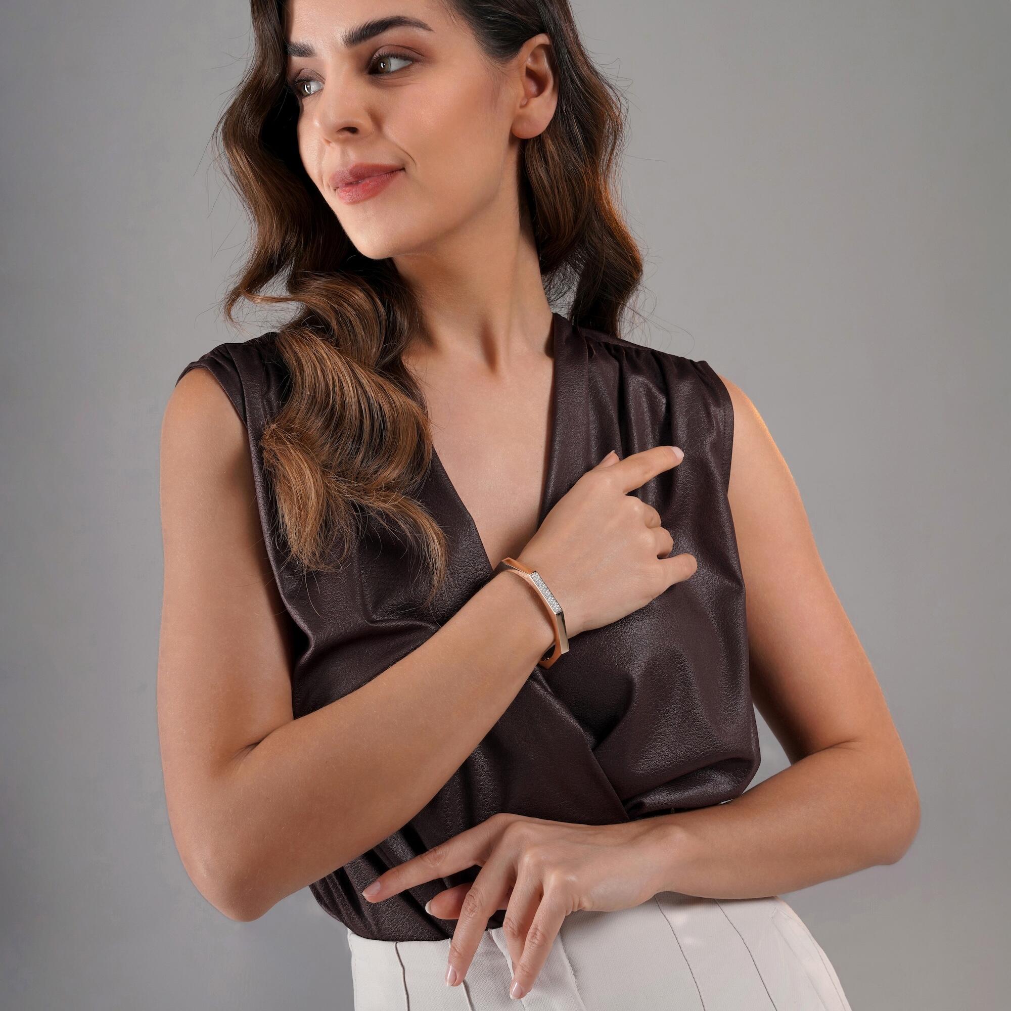 Pave Diamond Octagon Bangle