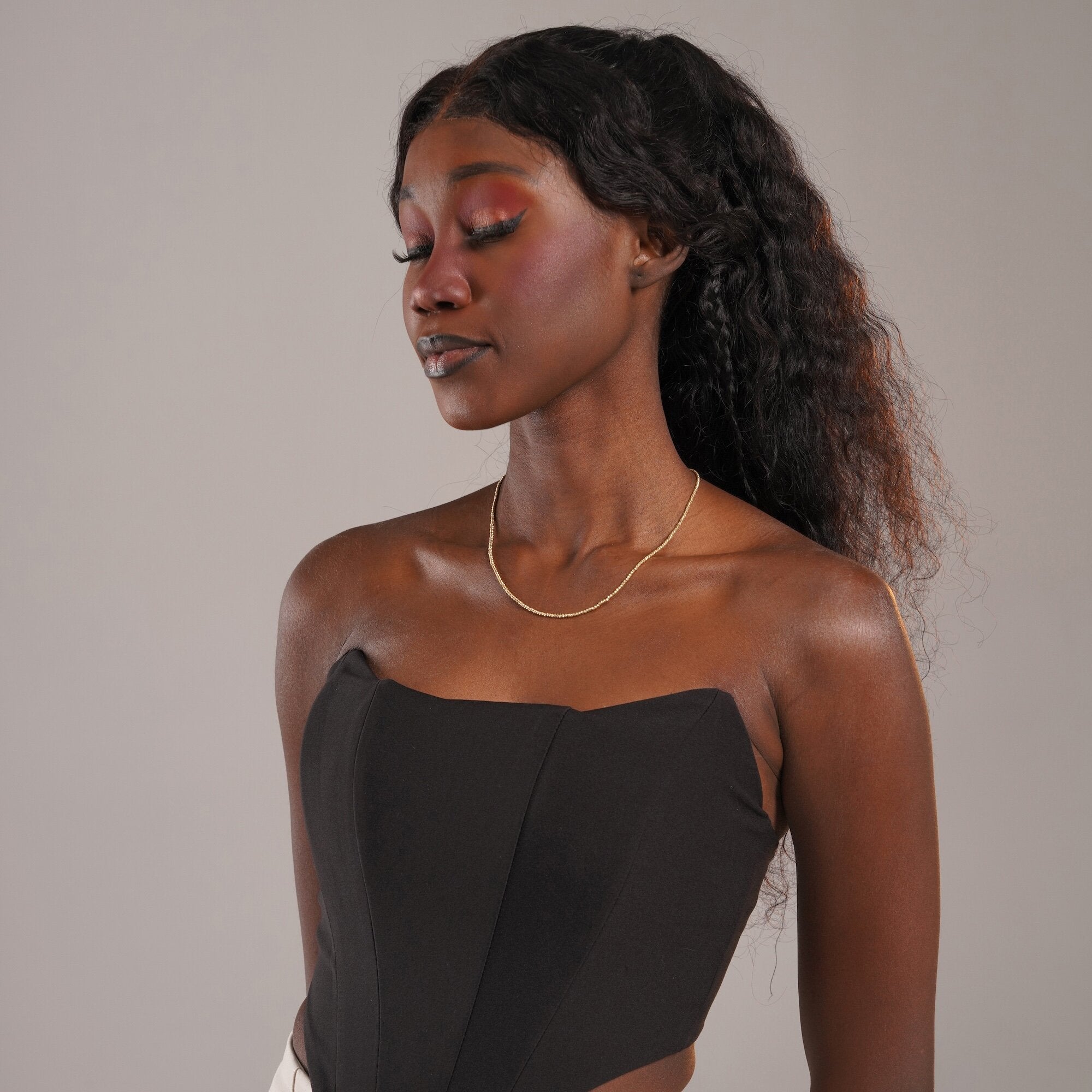 Laser Cut Beaded Chain Necklace