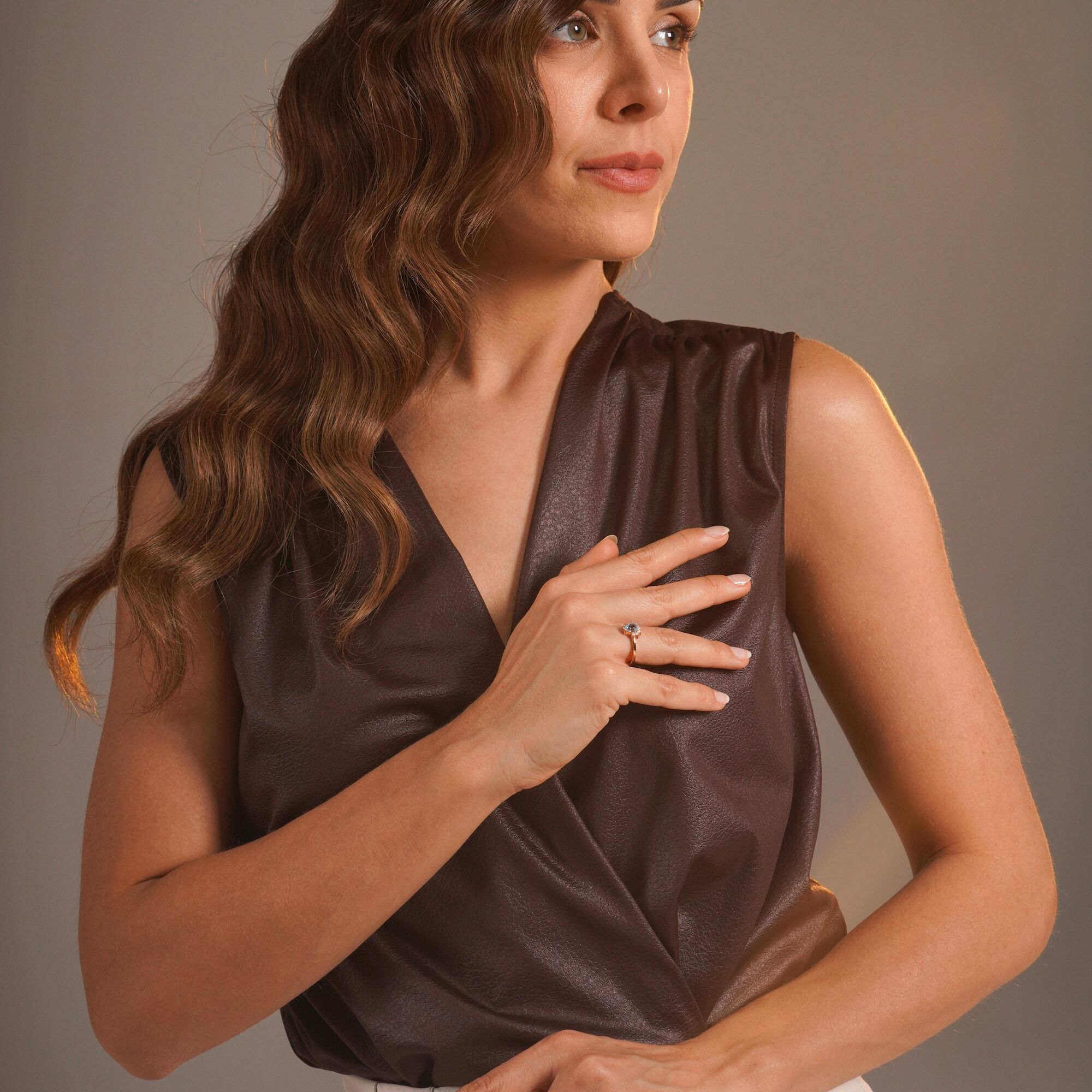 Blue Topaz and Diamond Ring