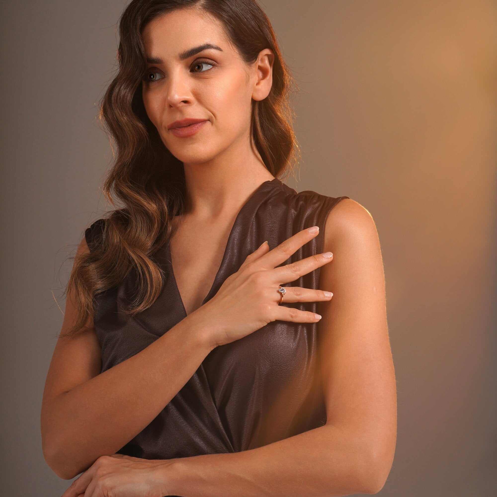 Blue Topaz and Diamond Ring