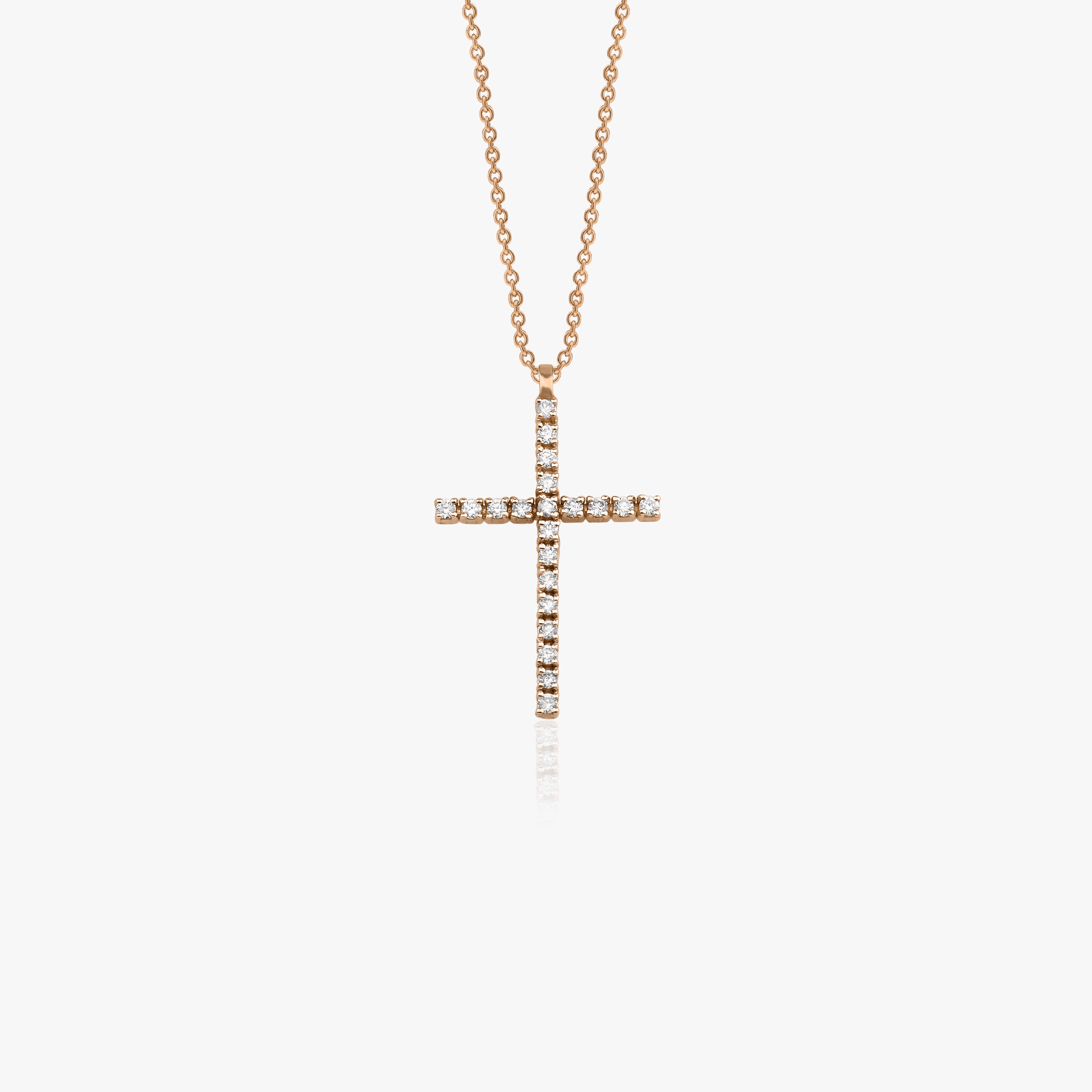 Diamond Cross Necklace in 14K Gold