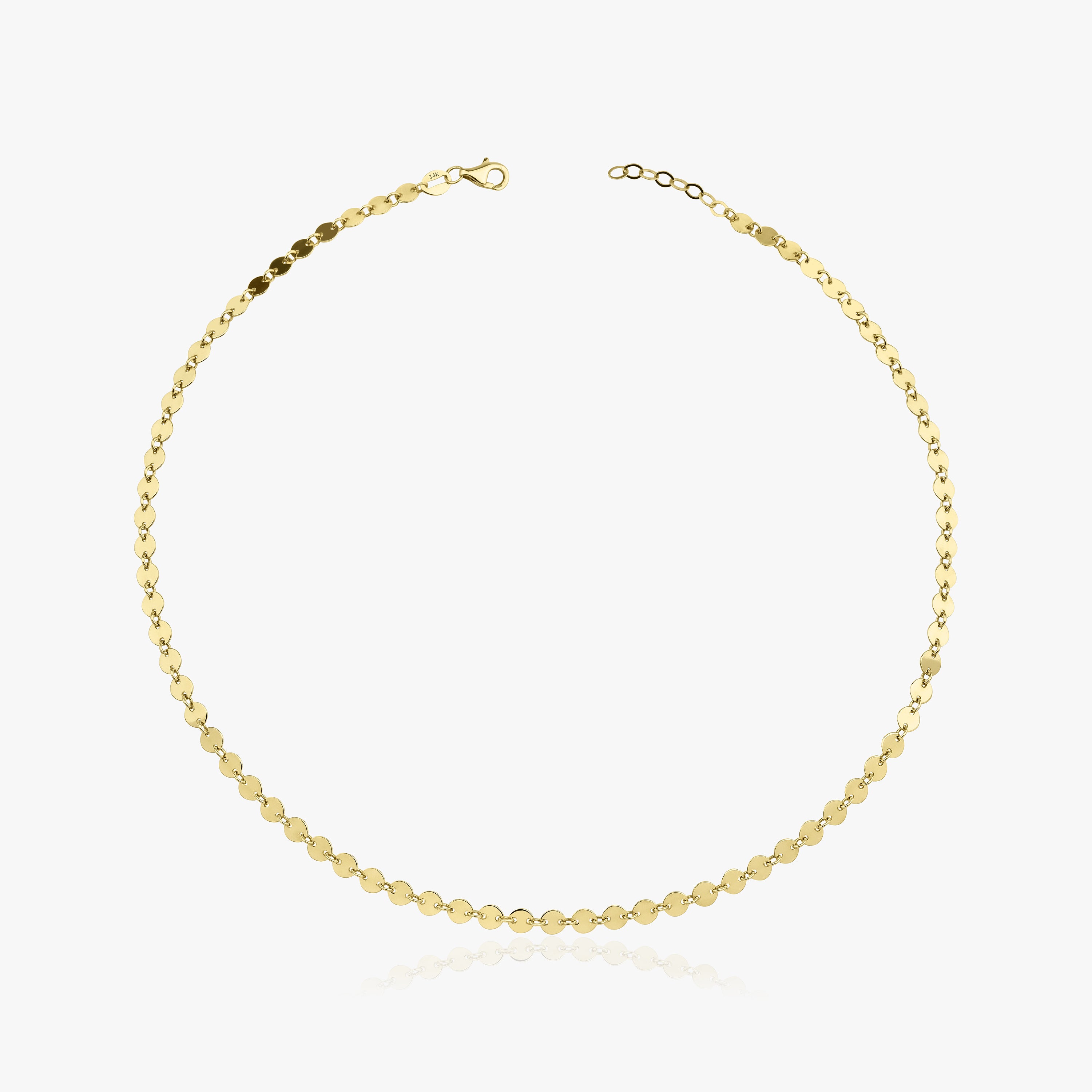 Circle Chain Choker Necklace in 14K Gold
