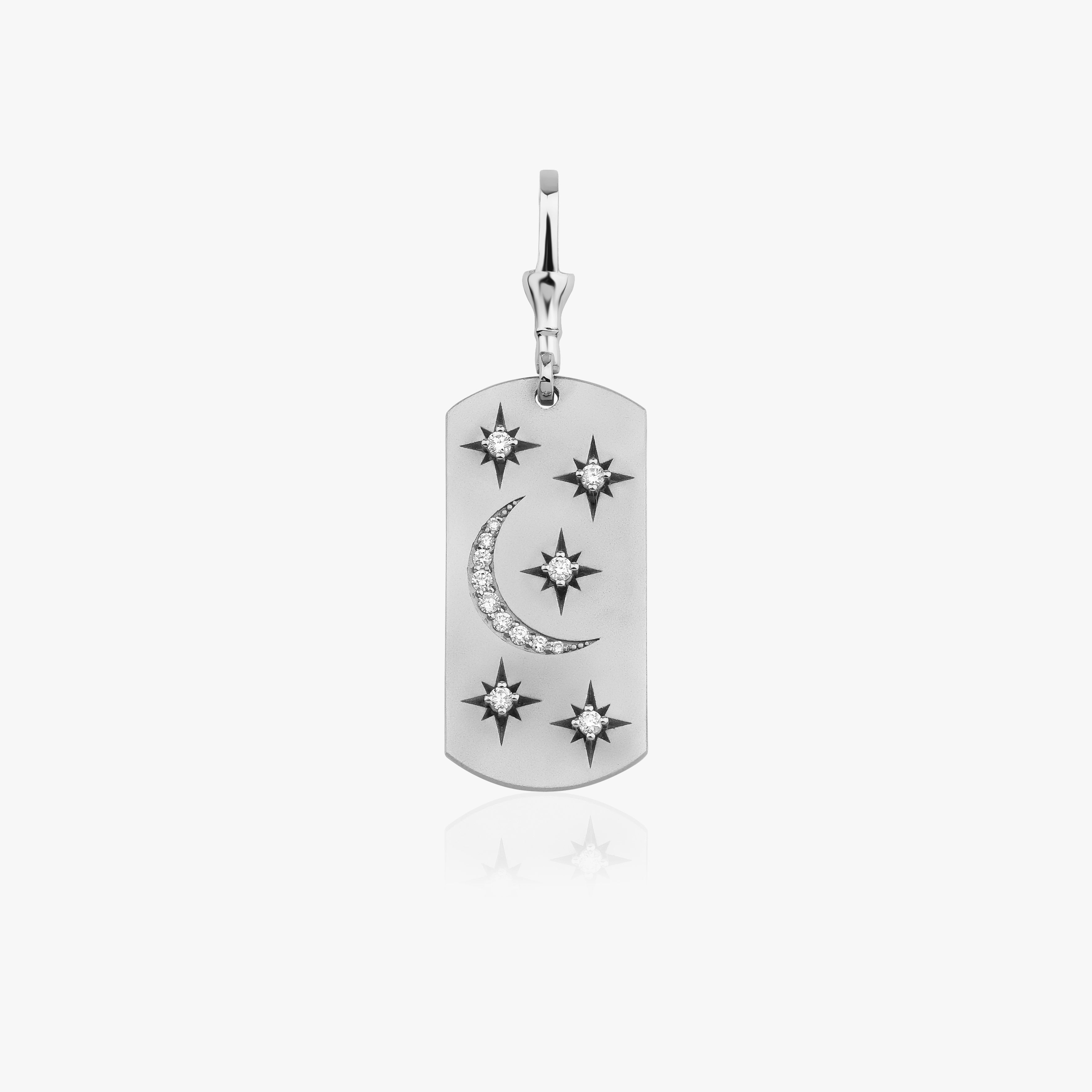 Diamond Crescent Moon Medallion Pendant