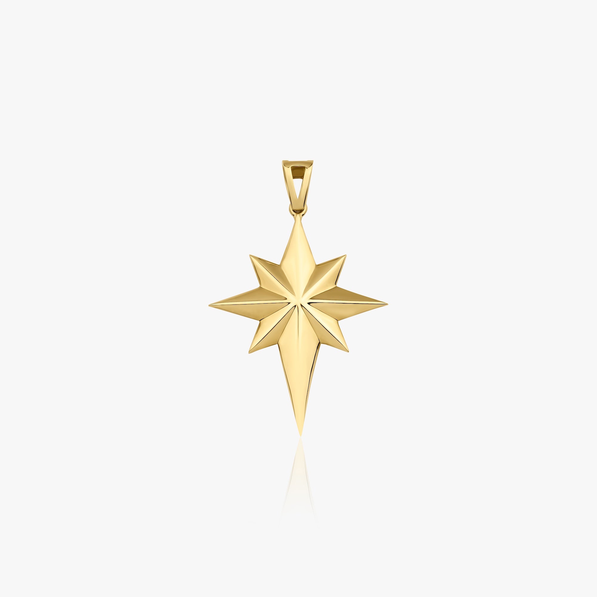 Large North Star Pendant in 14K Gold