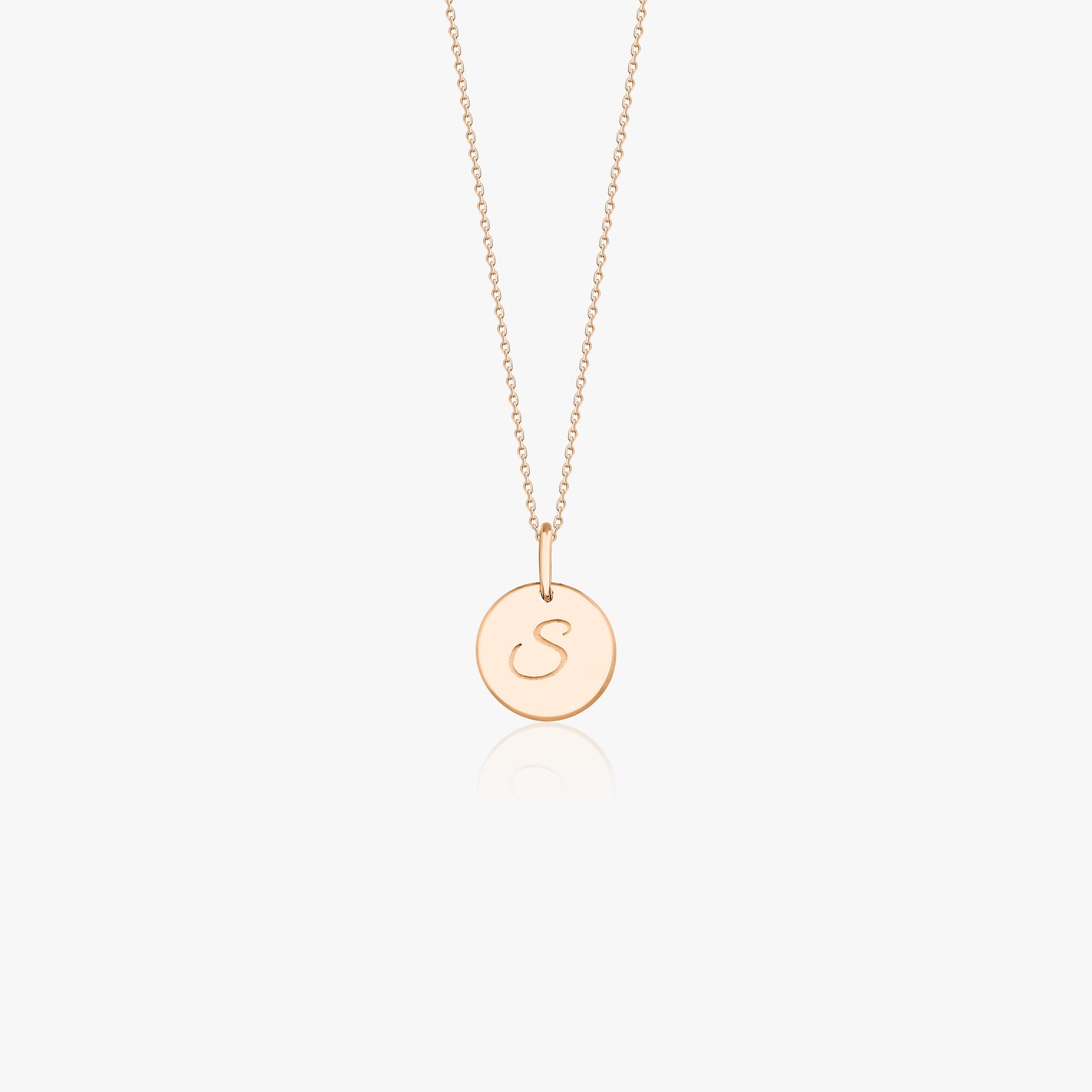 Cursive Initial Pendant Necklace in 14K Gold