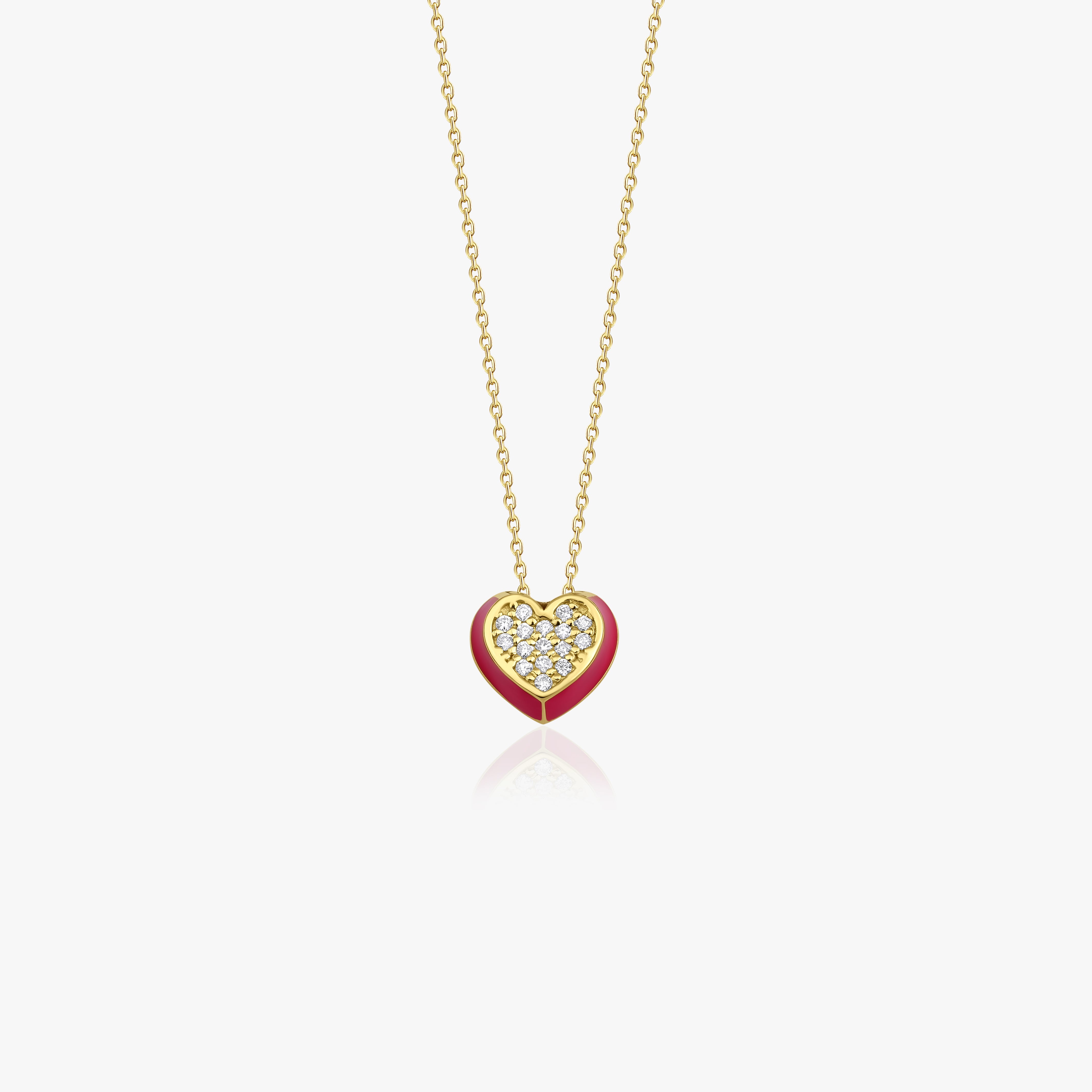 Diamond Red Heart Necklace
