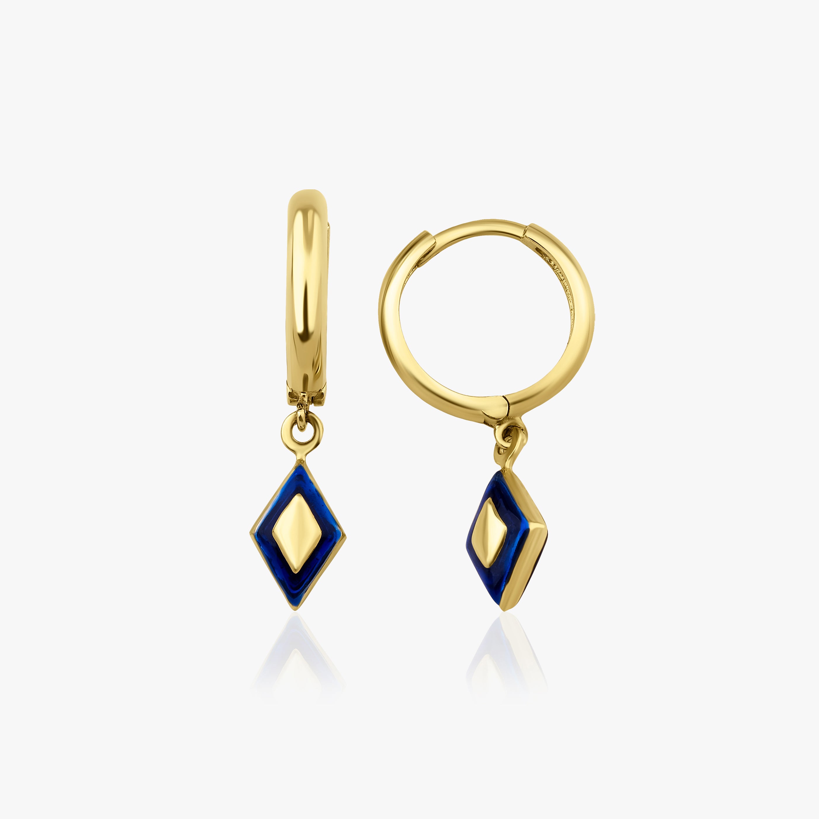 Dimension Dangle Hoops in 14K Gold