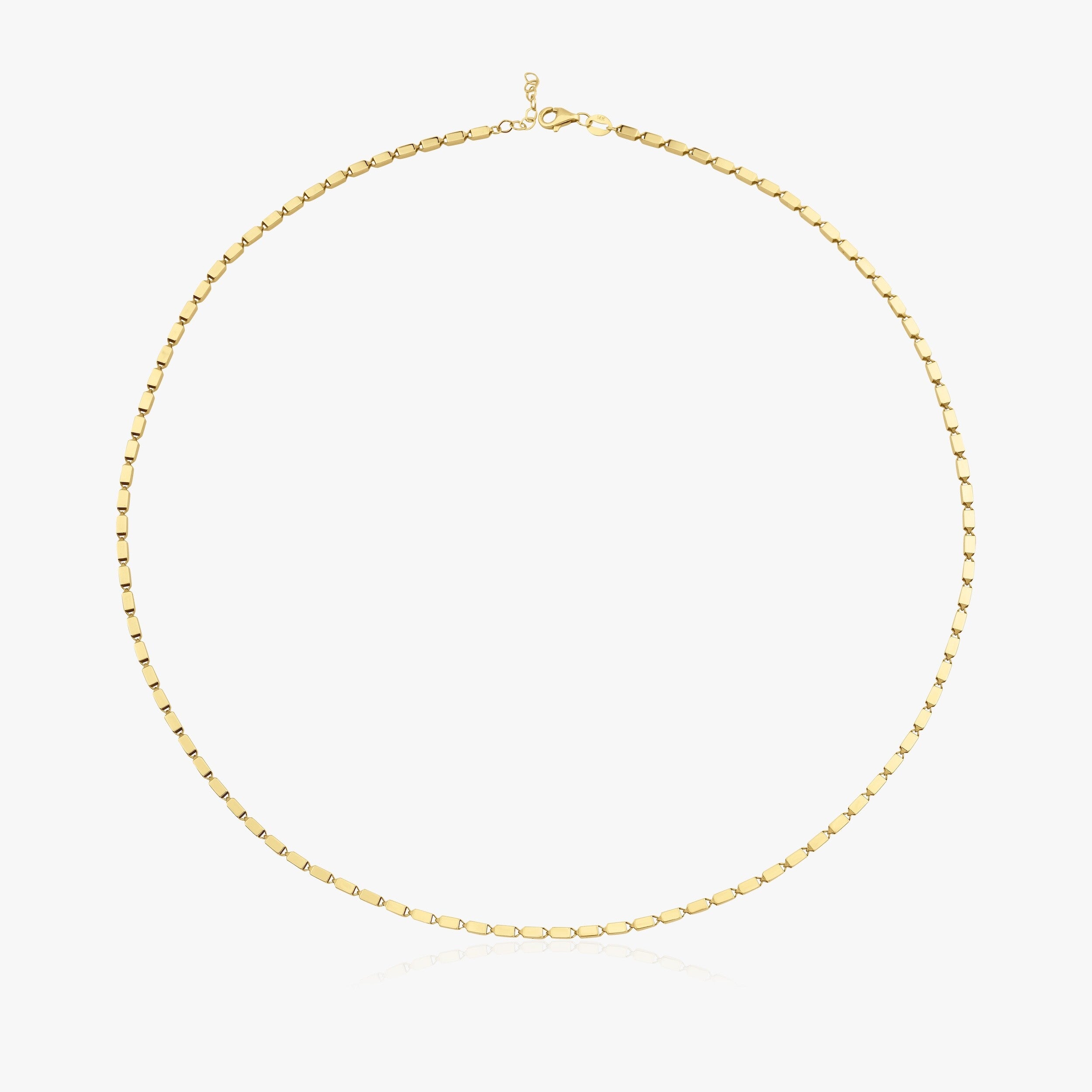 Rectangle Glitter Chain Necklace