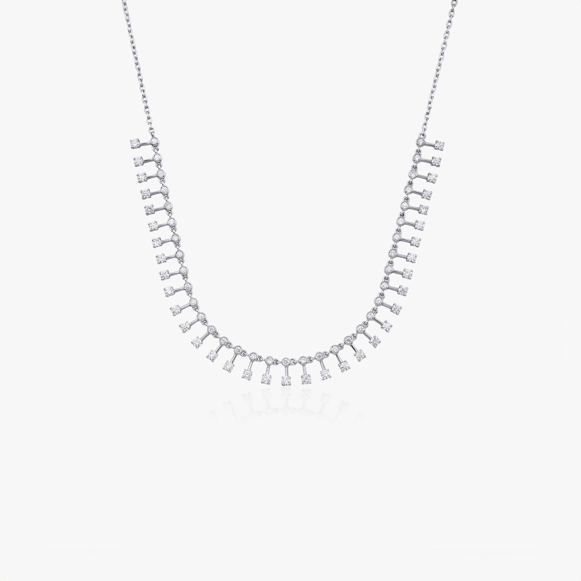 Long Diamond Station Necklace