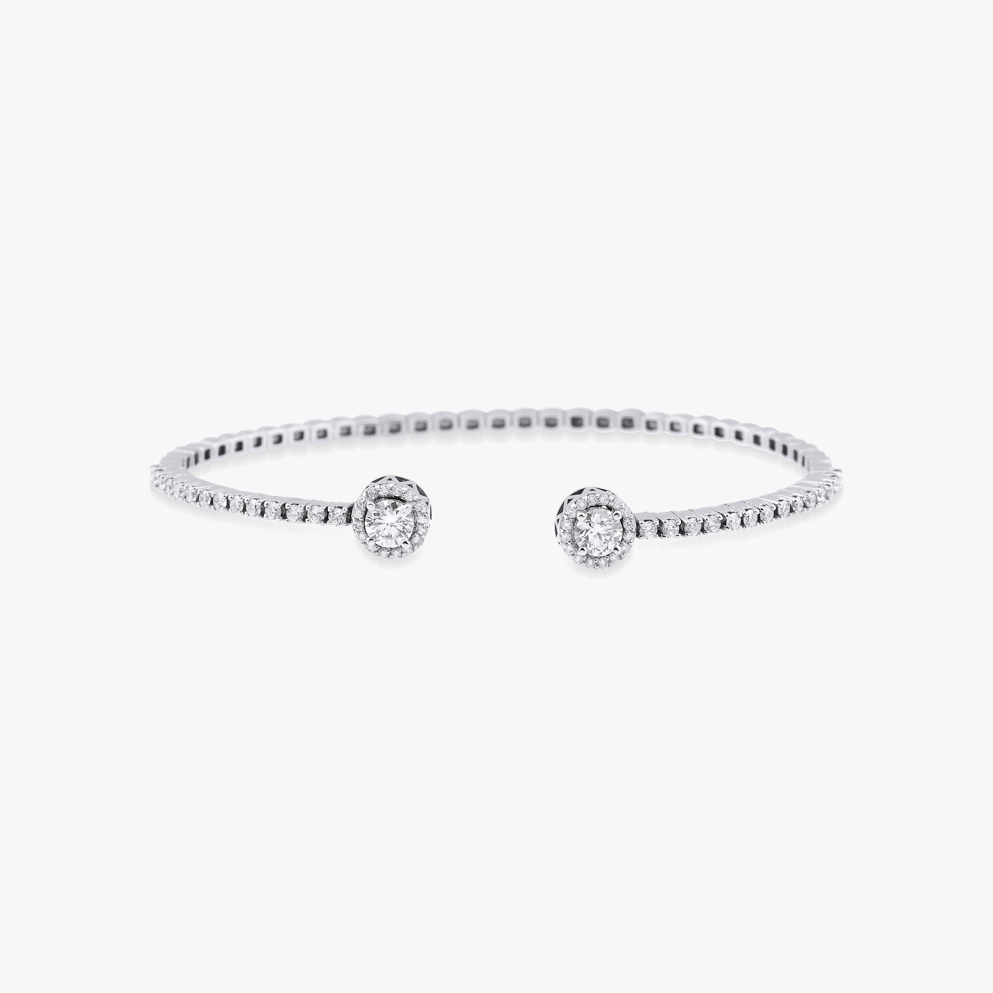 Round Cut Open Diamond Bangle