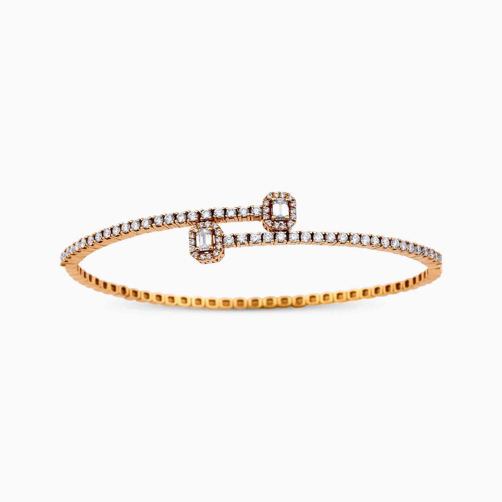 Flexible Diamond Twist Bangle in 14K Gold