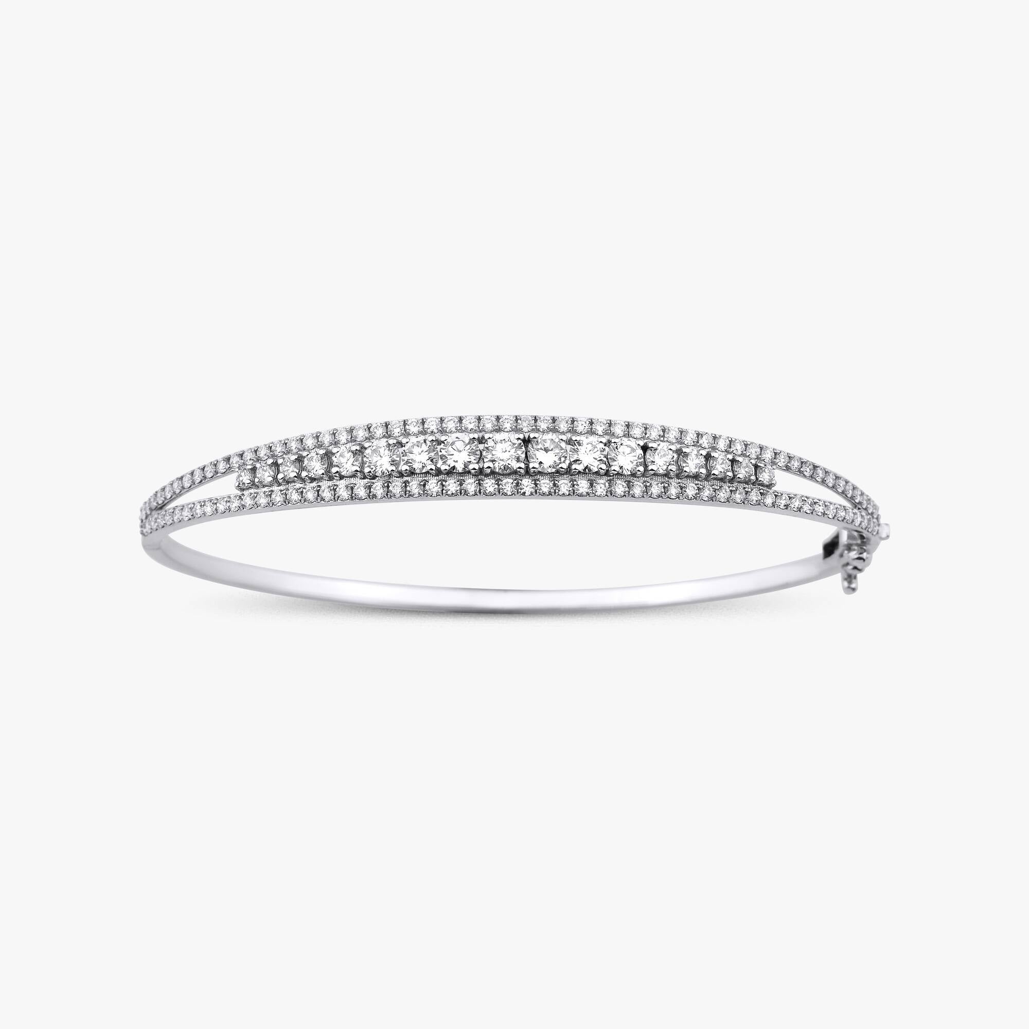 United Diamond Bangle in 14K Gold