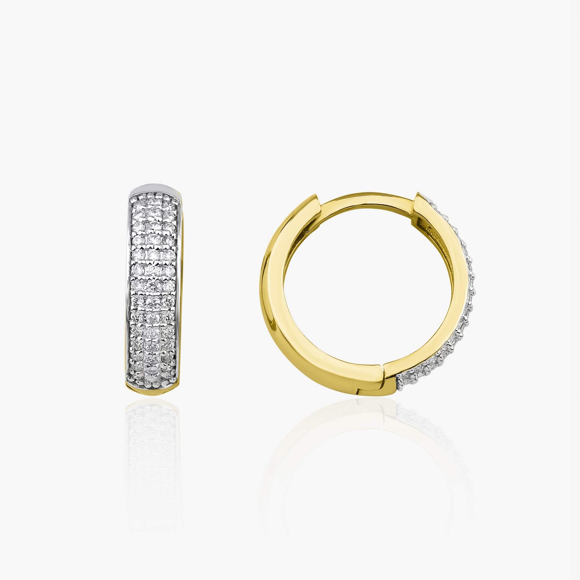 Diamond Bold Hoop Earrings Available in 14K and 18K Gold