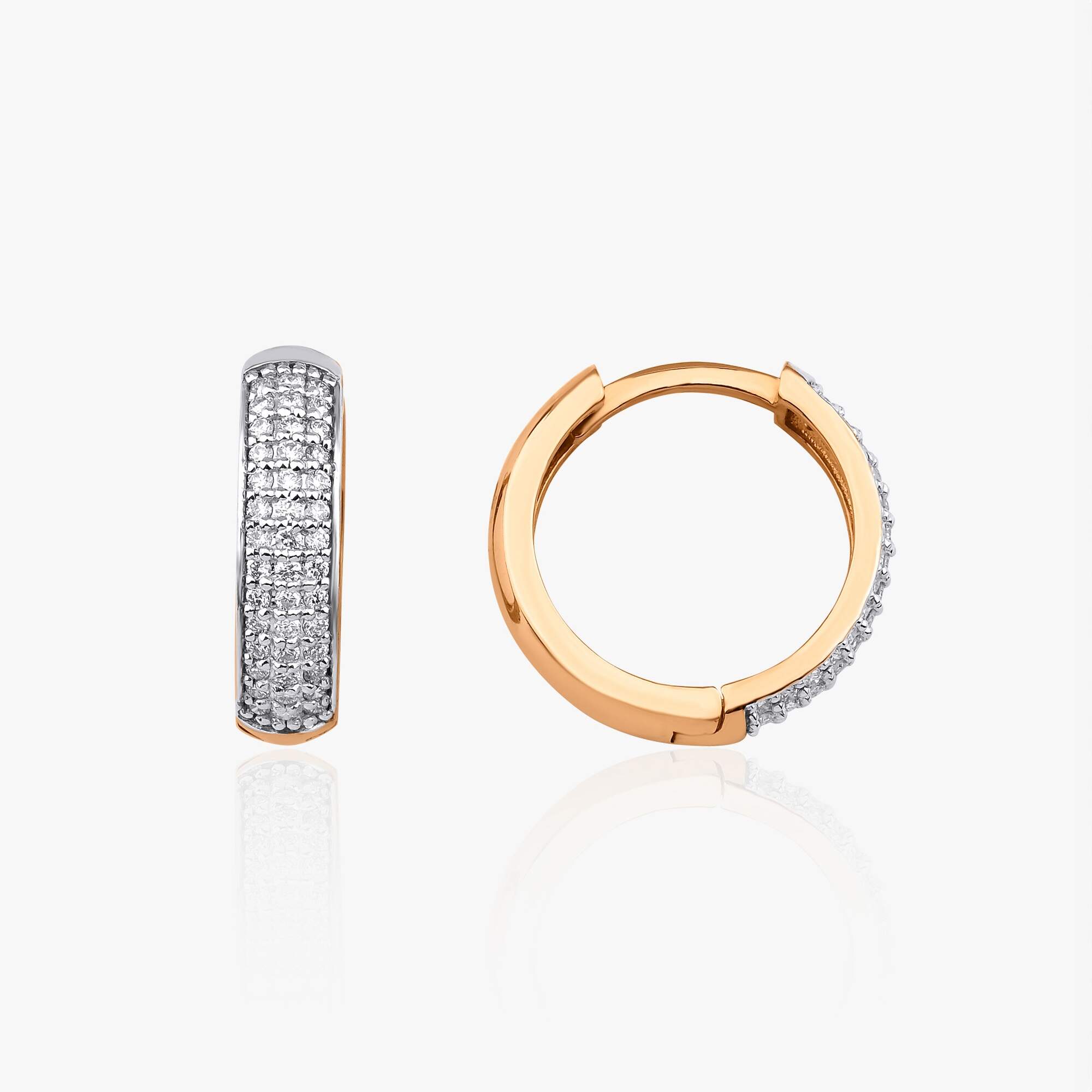 Diamond Bold Hoop Earrings Available in 14K and 18K Gold
