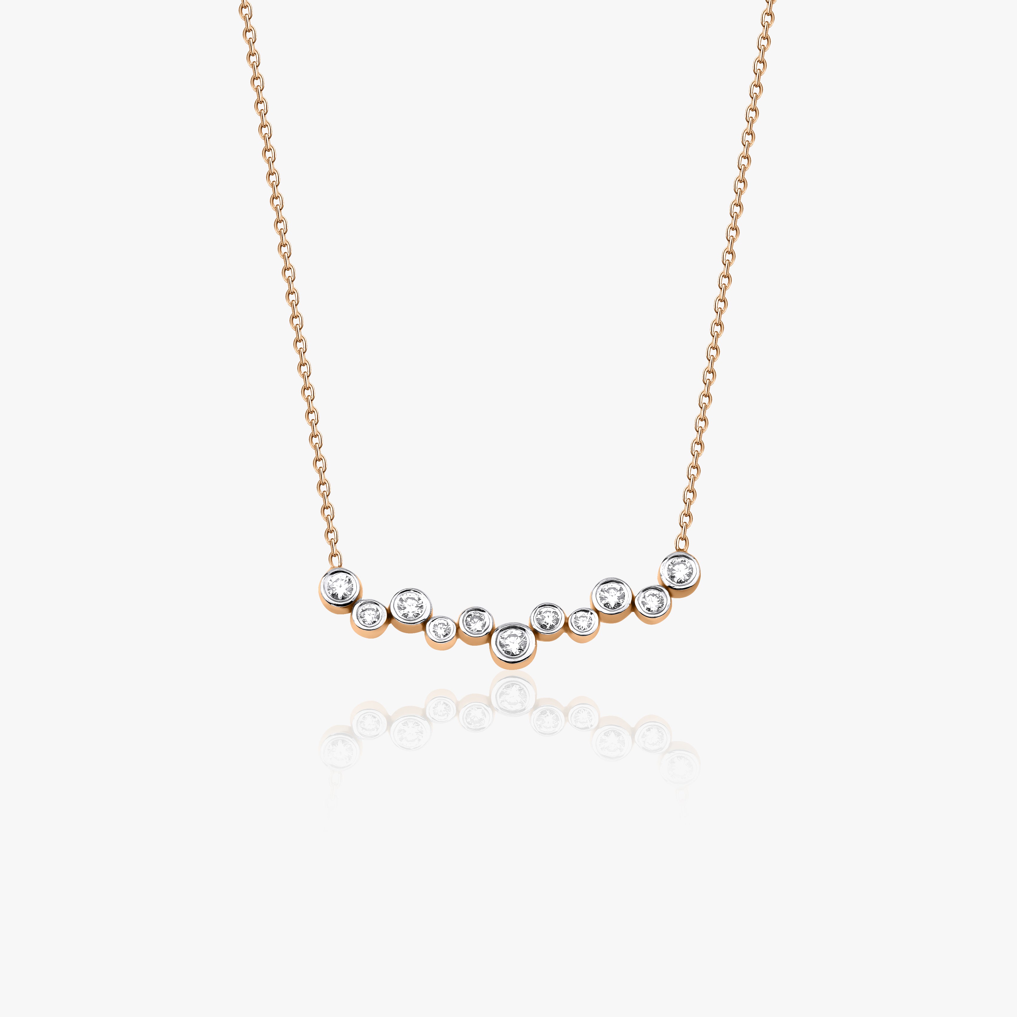 Bezel Set Diamond Horizontal Bar Necklace