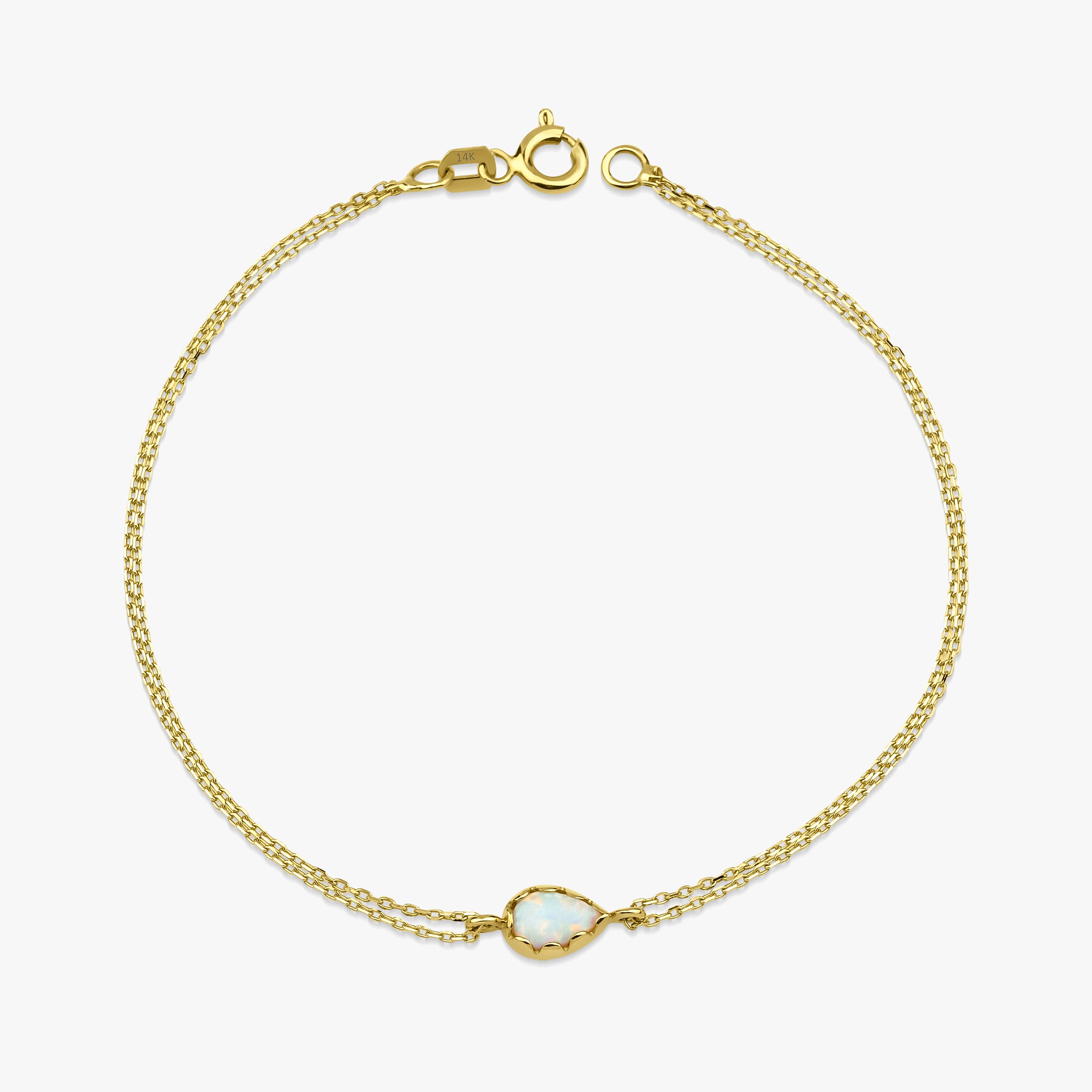 Mini Drop Opal Bracelet in 14K Gold