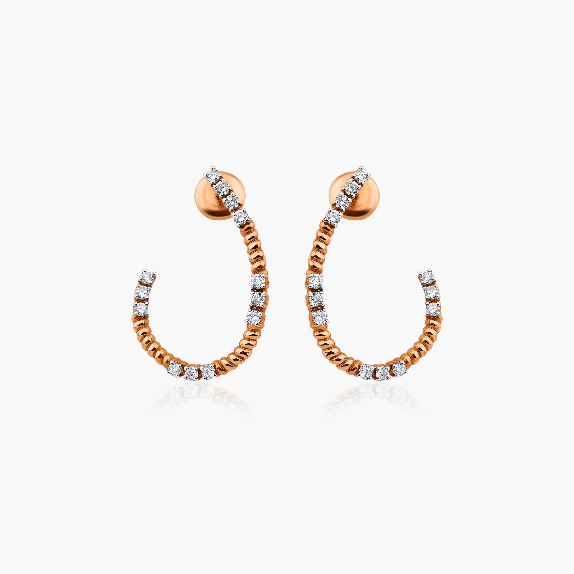 Up and Down Stud Earrings in 14K Gold