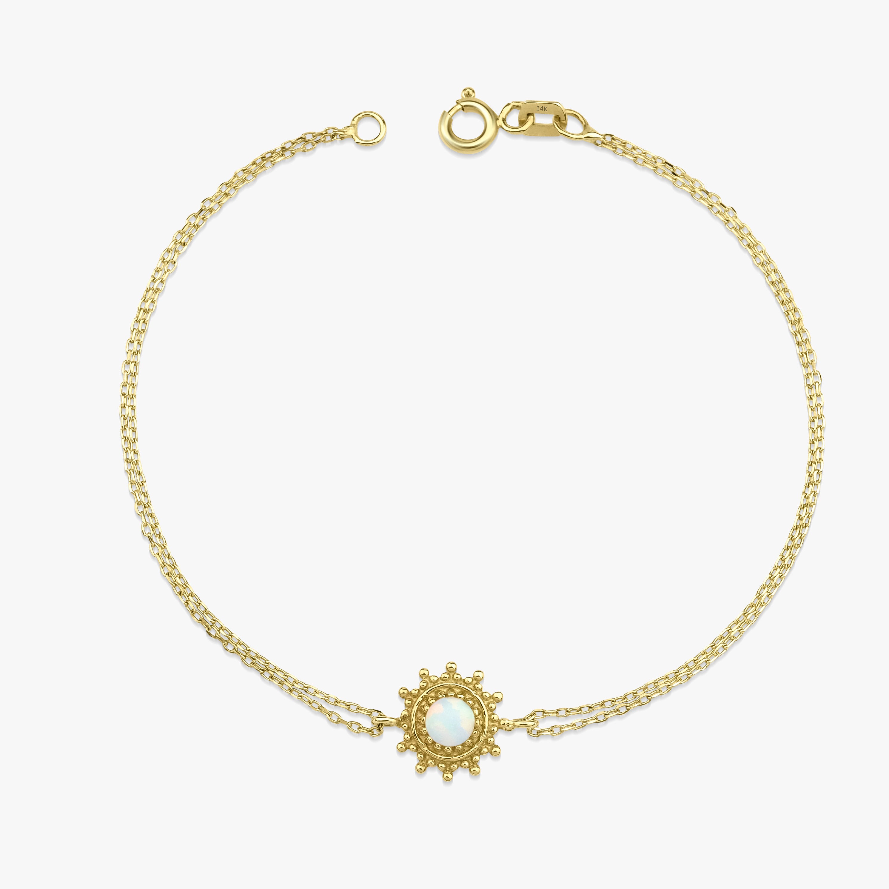 Opal Sun Bracelet in 14K Gold