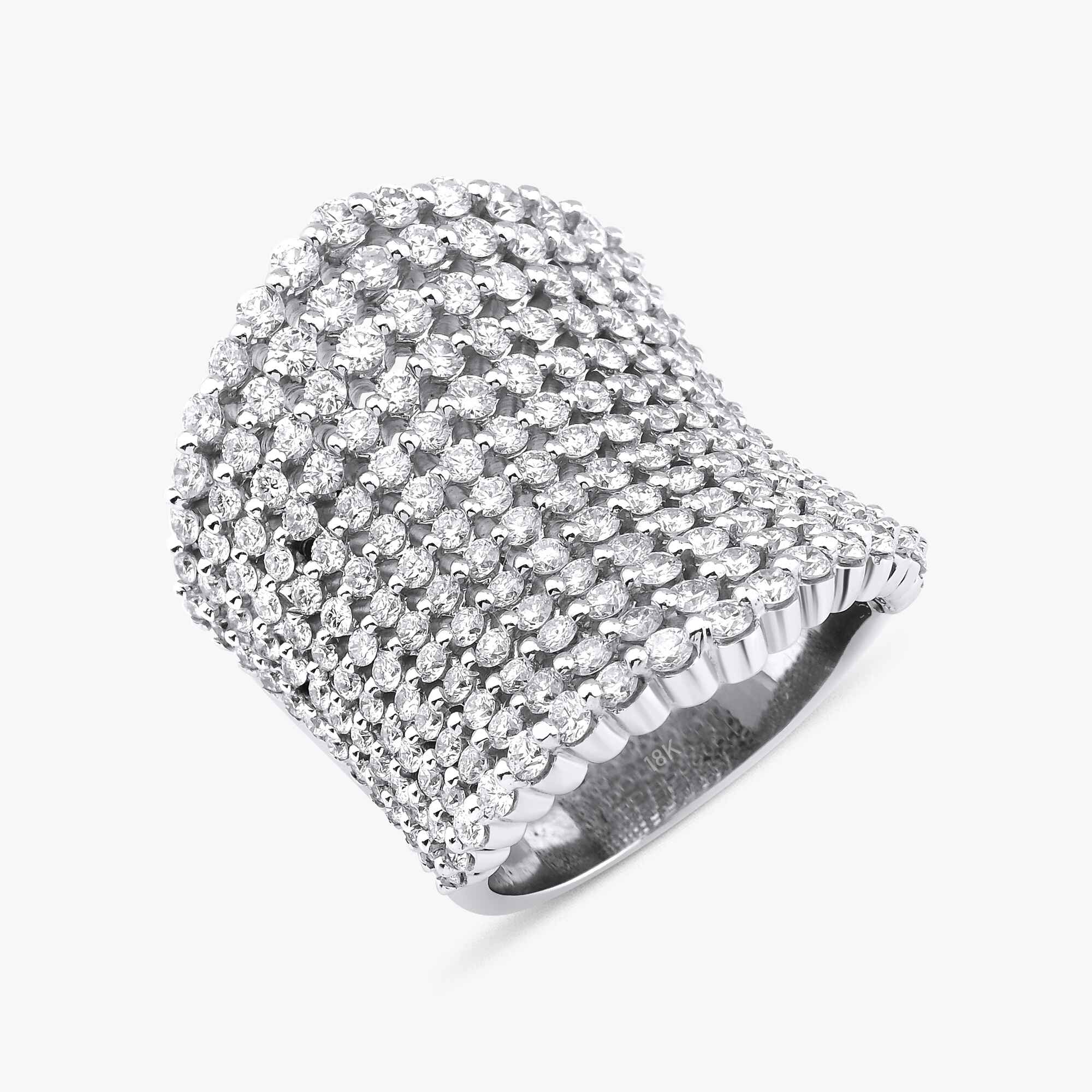 Modern Wide Diamond Band Ring in 18K Gold