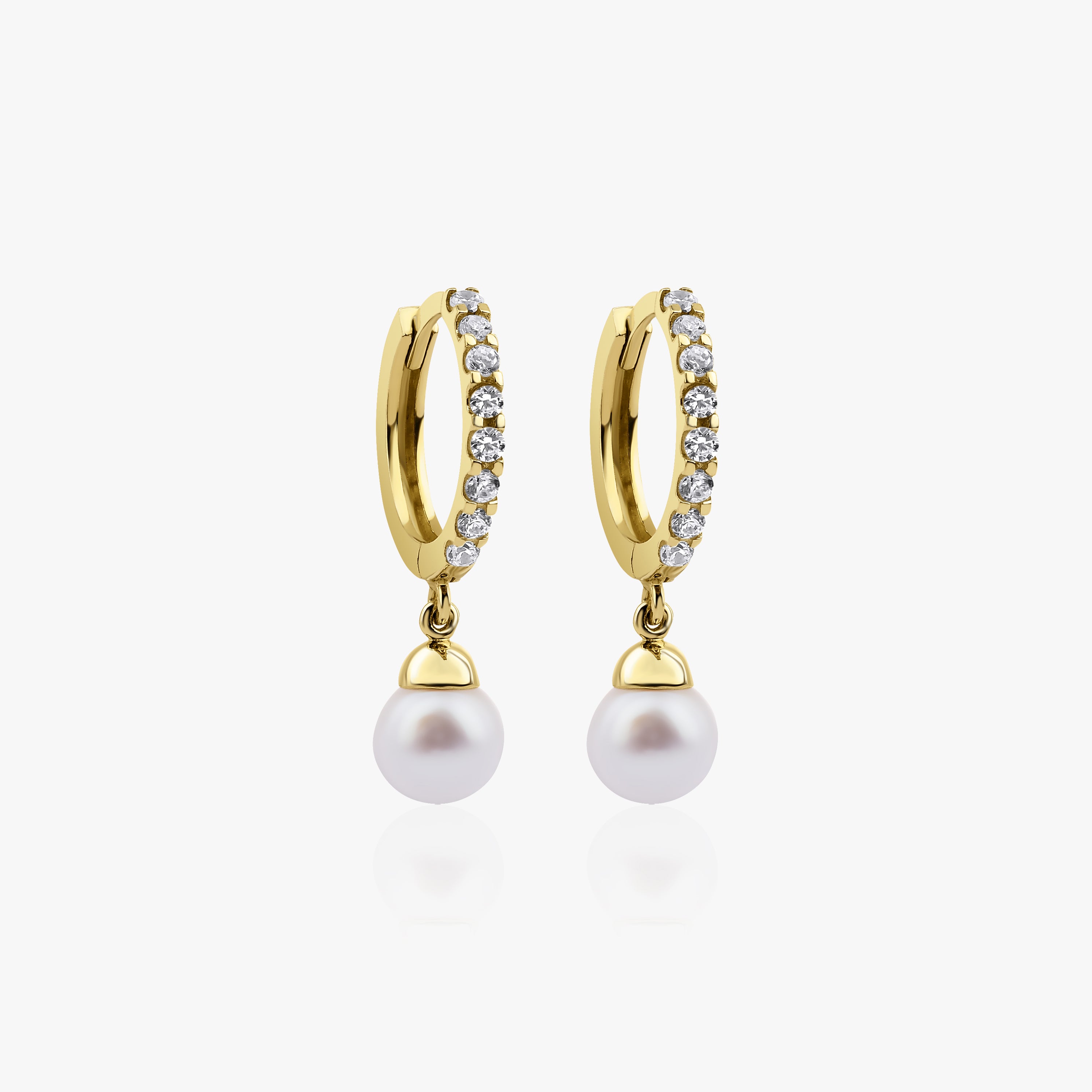 Dangle Pearl Earrings in 14K Gold