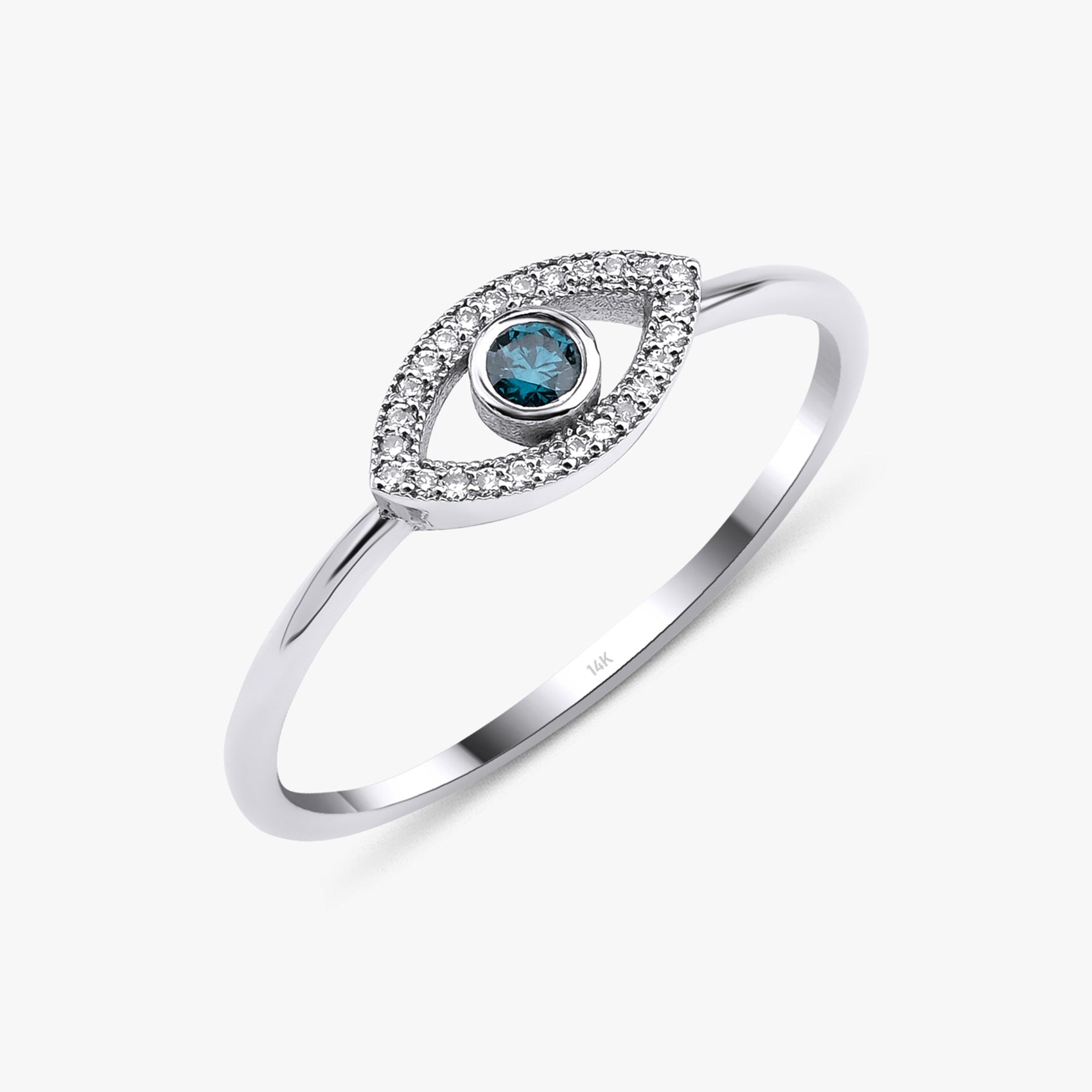 Blue Topaz and Diamond Ring in 14K Gold