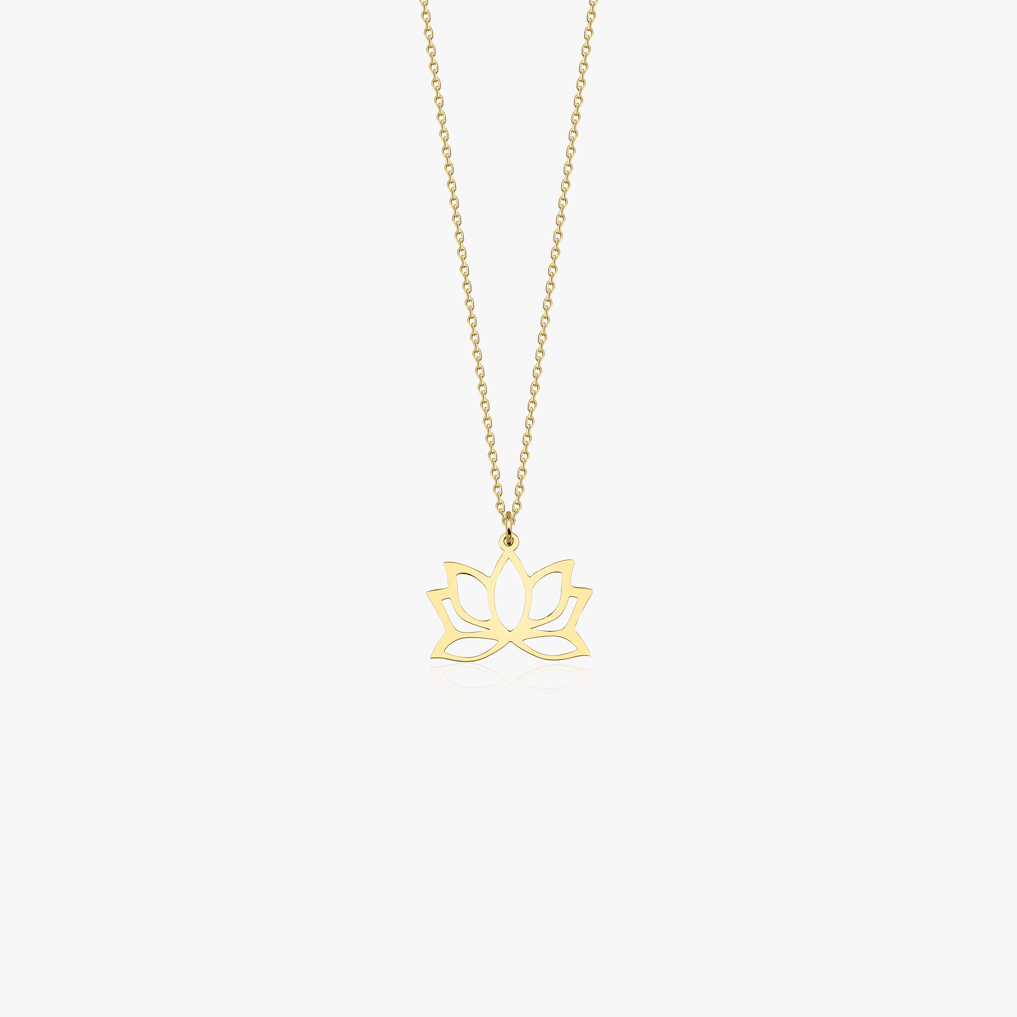 Mini Lotus Necklace in 14K Gold